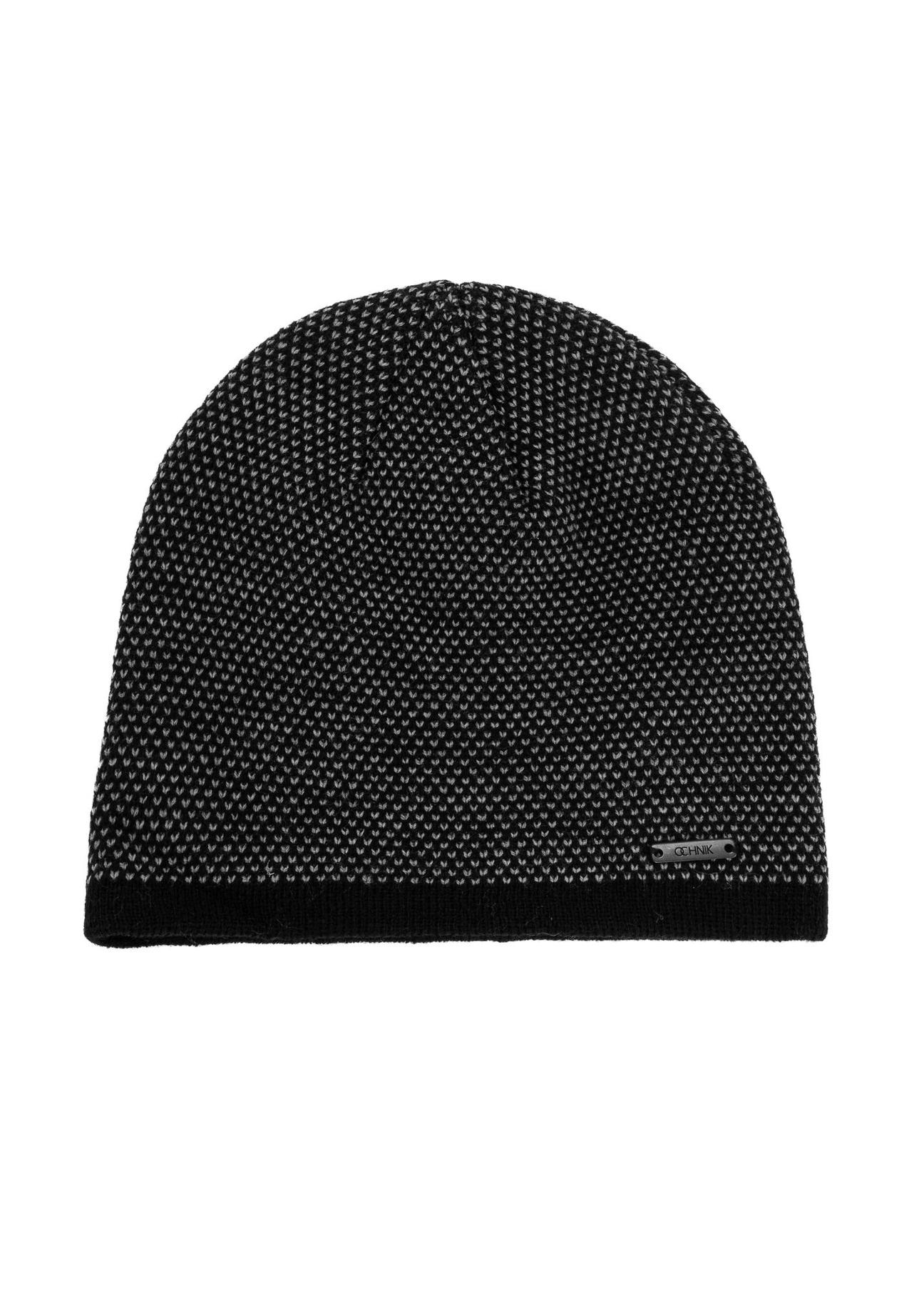 Black classic men's winter hat CZADT-0078-98(Z 24)-01