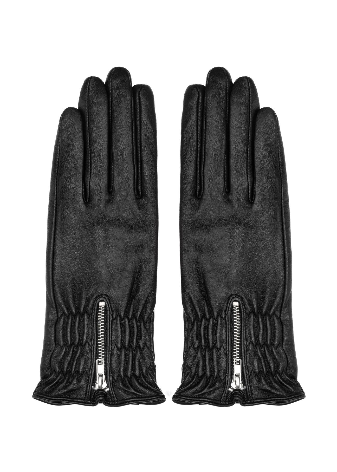 Women's leather gloves with welt REKDS-0020-99(Z24)