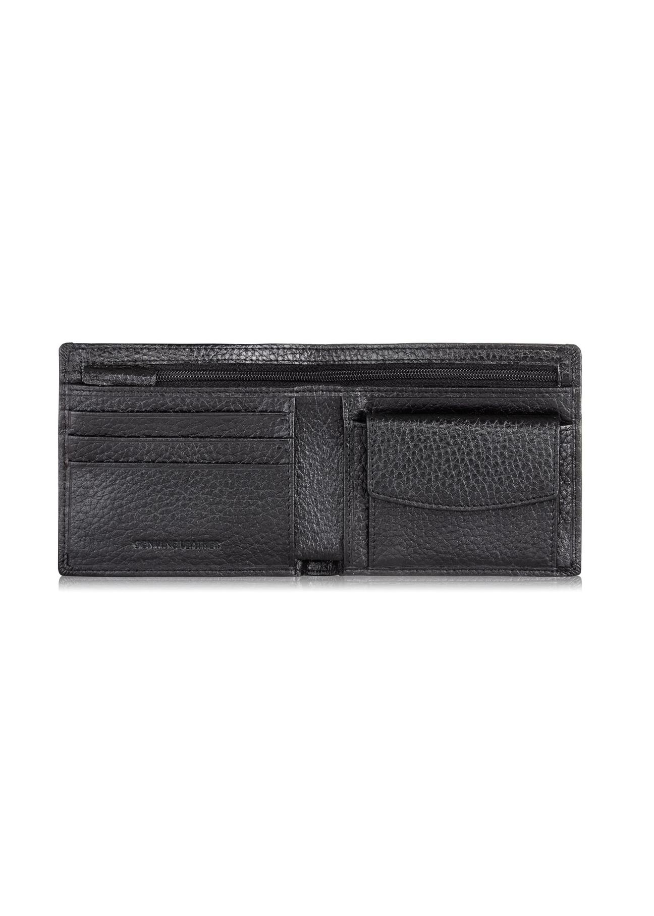 Skórzany groszkowany portfel męski PORMS-0524-99(W23)