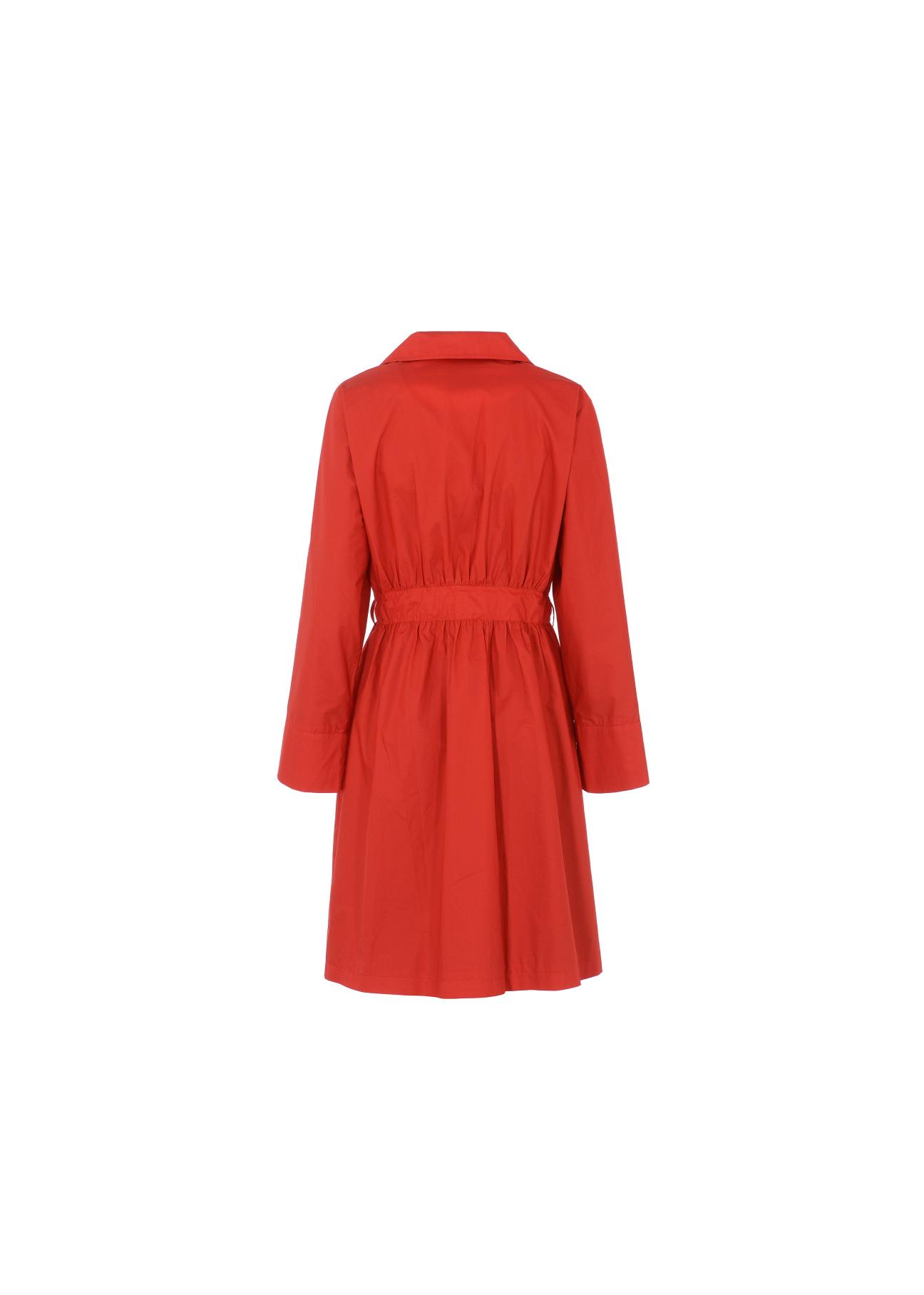 Czerwony płaszcz damski z paskiem PLADT-0039-42(W20)