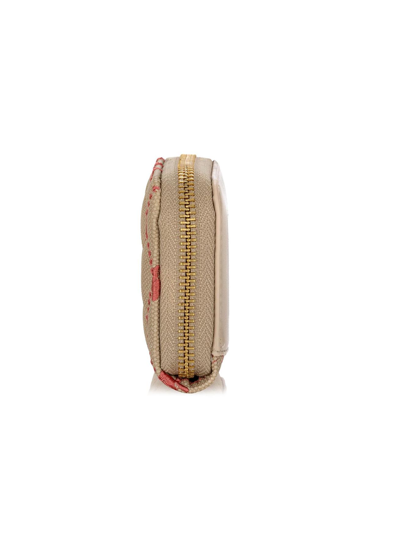 Beżowy pikowany portfel damski POREC-0382-15(W24)