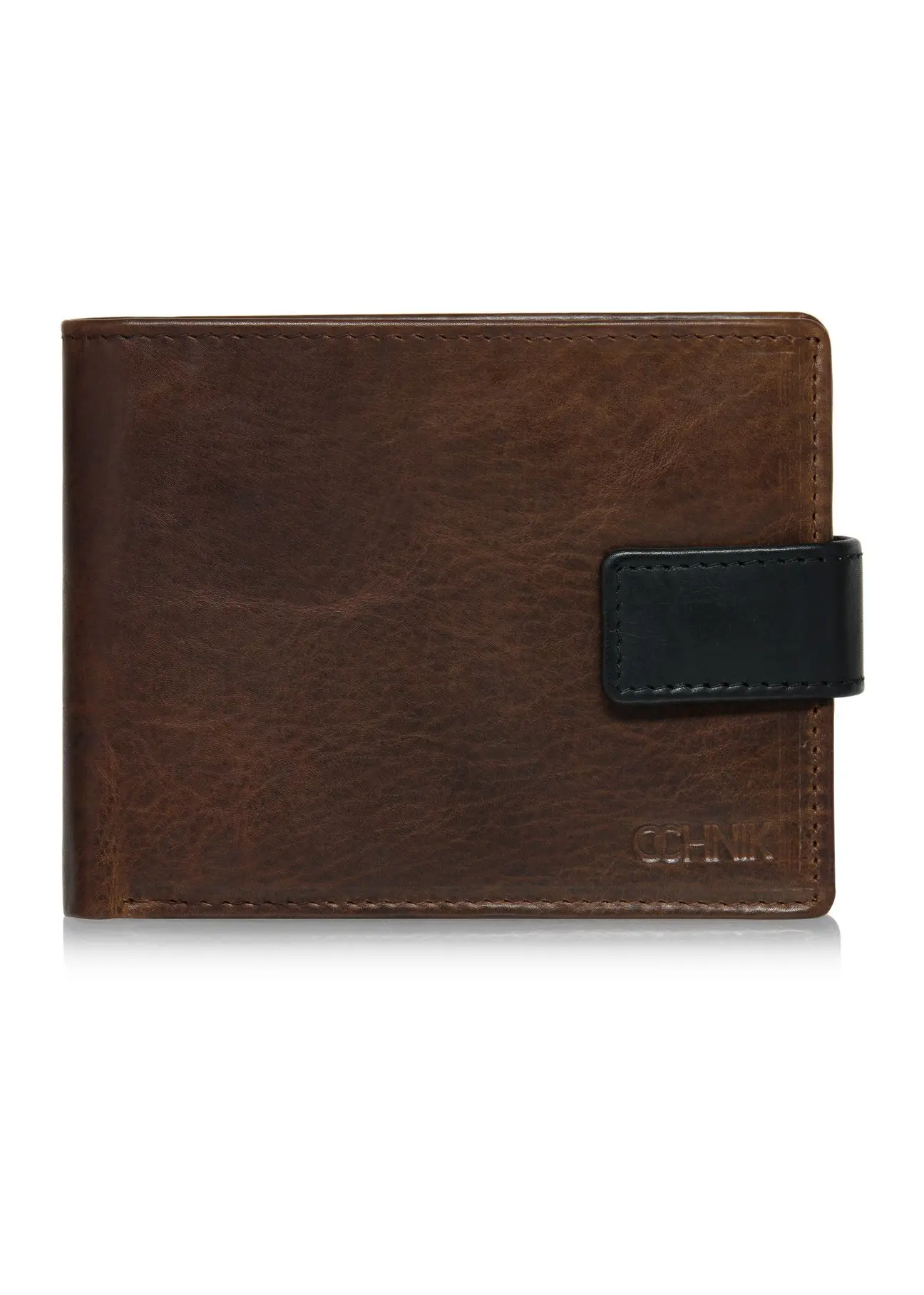 Brown men's leather wallet PORMS-0612-89(Z24)-01