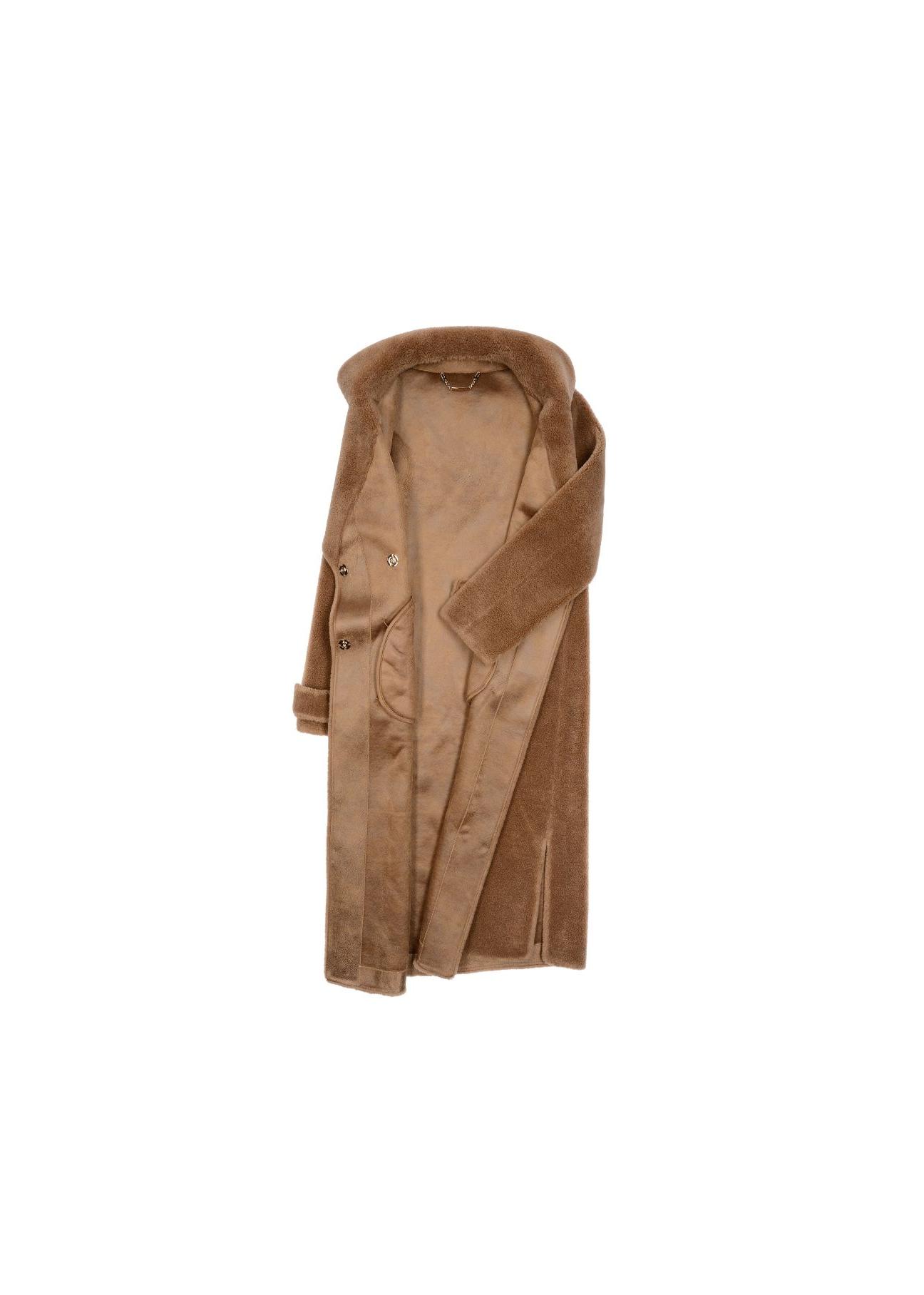Płaszcz wełniany damski z zapięciem FUTDT-0022-24(Z22)