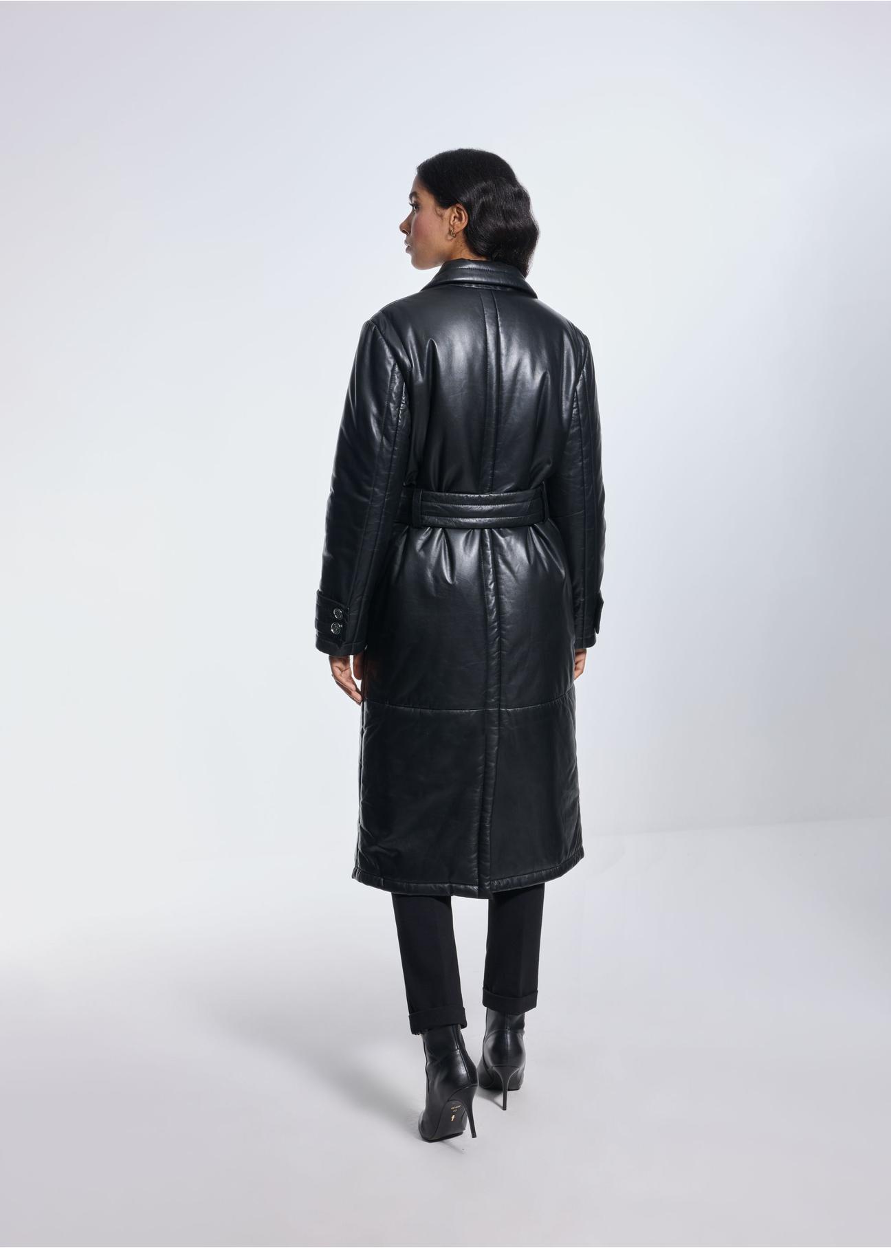 Black leather coat-style jacket KURDS-0494-5480(Z24)