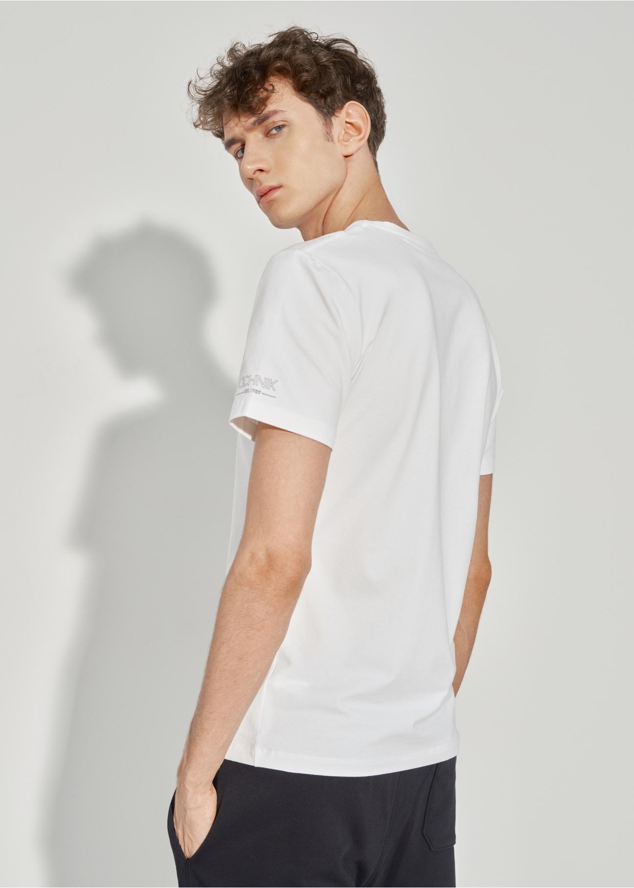 Trójpak białych T-shirtów męskich basic ZESMT-0040-11(Z23)