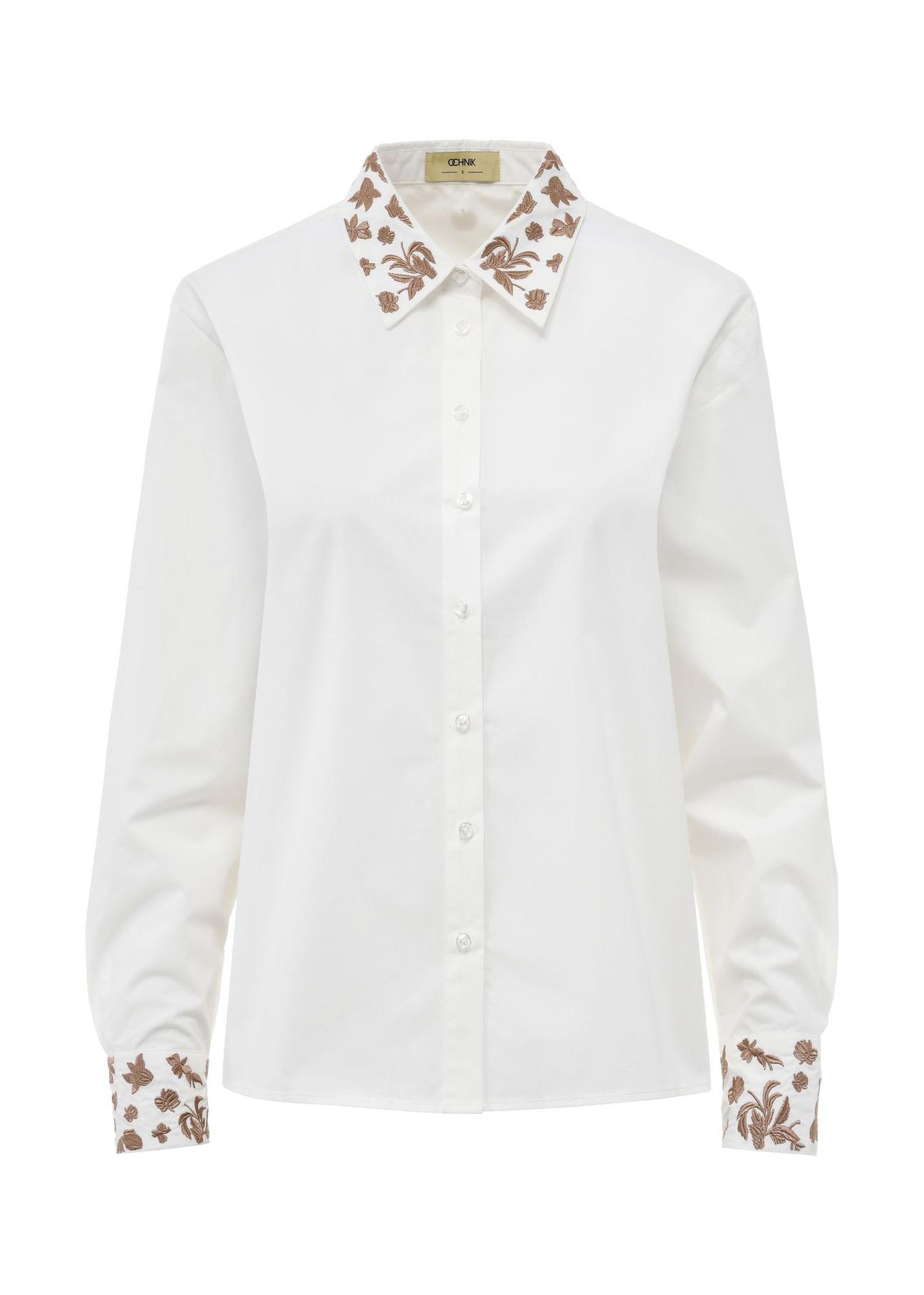 White elegant women's shirt KOSDT-0161-12(Z24)-05