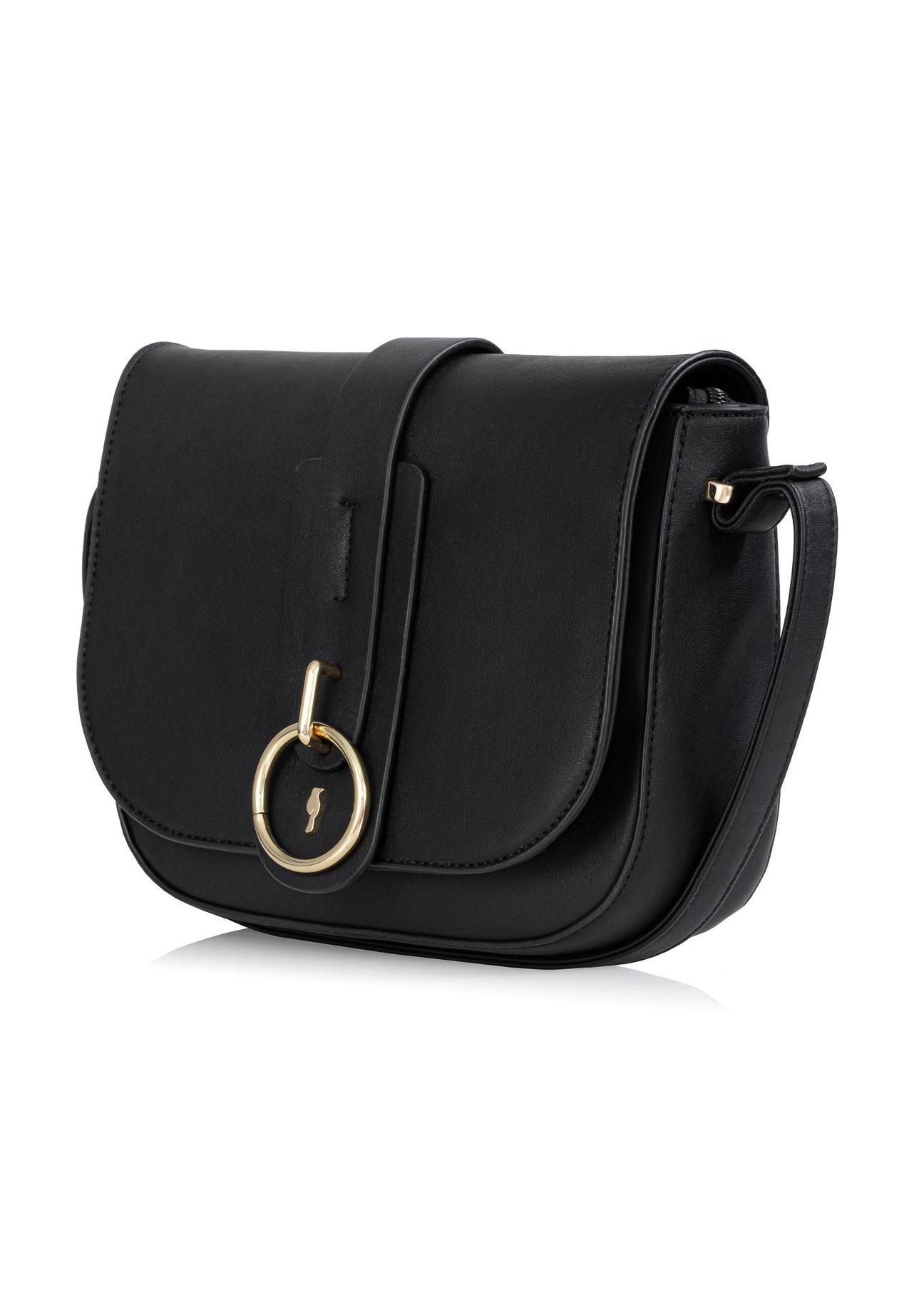 Women's black postbag with logo TOREC-0627B-99(W24)-03