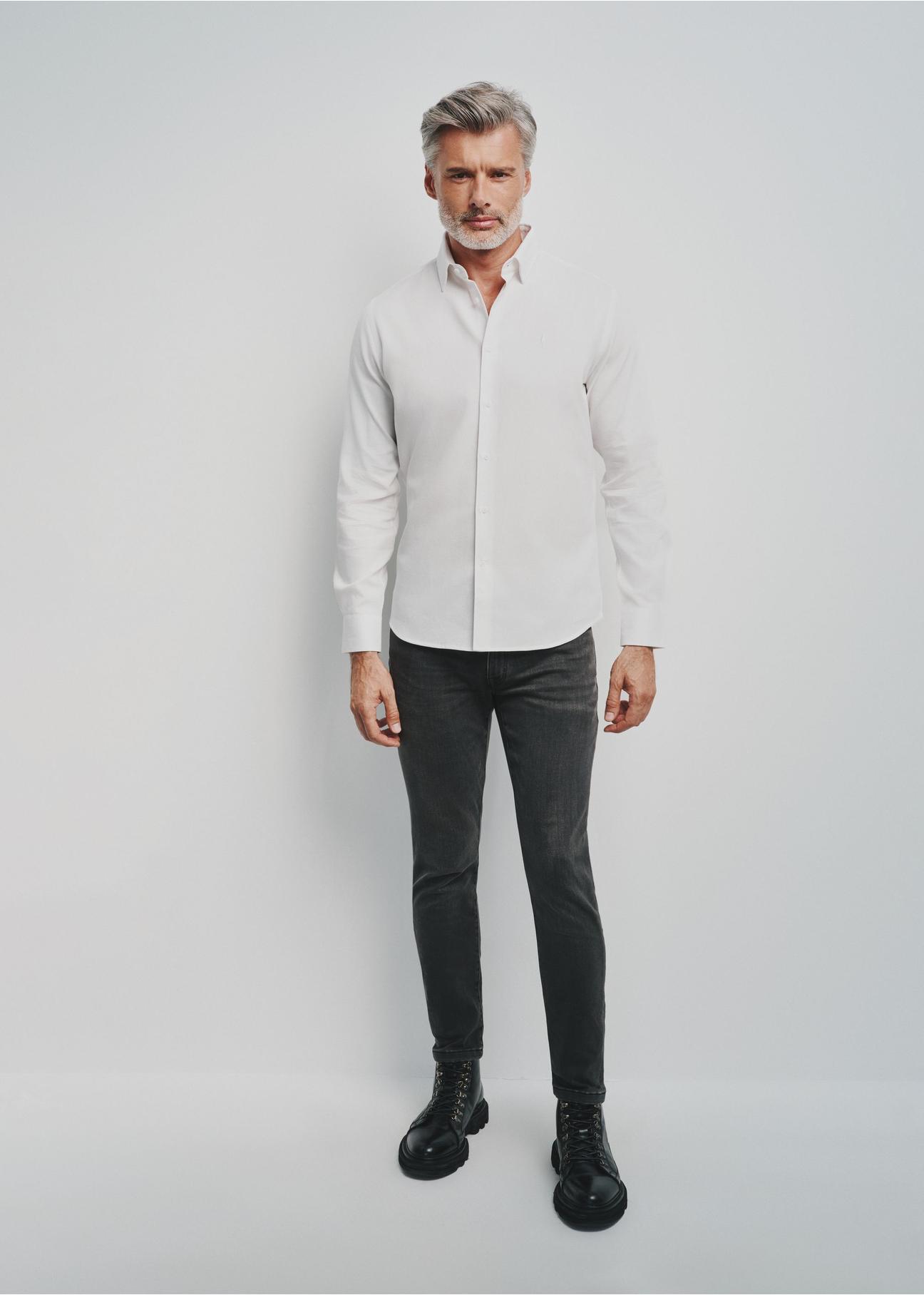 Men's white shirt KOSMT-0334-12(Z24)-03