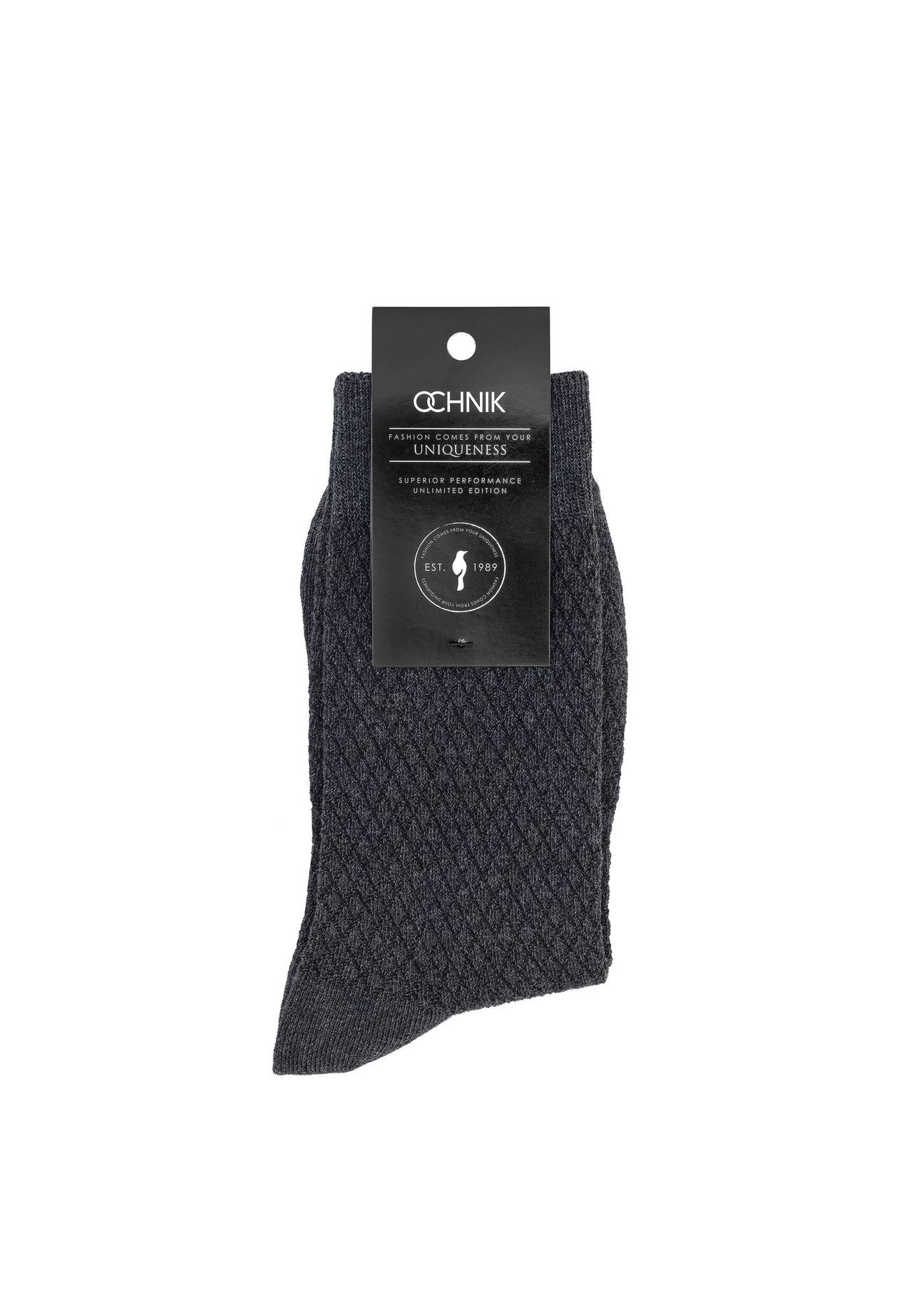 Gray long men's socks SKAMT-0193-91(Z24)-02