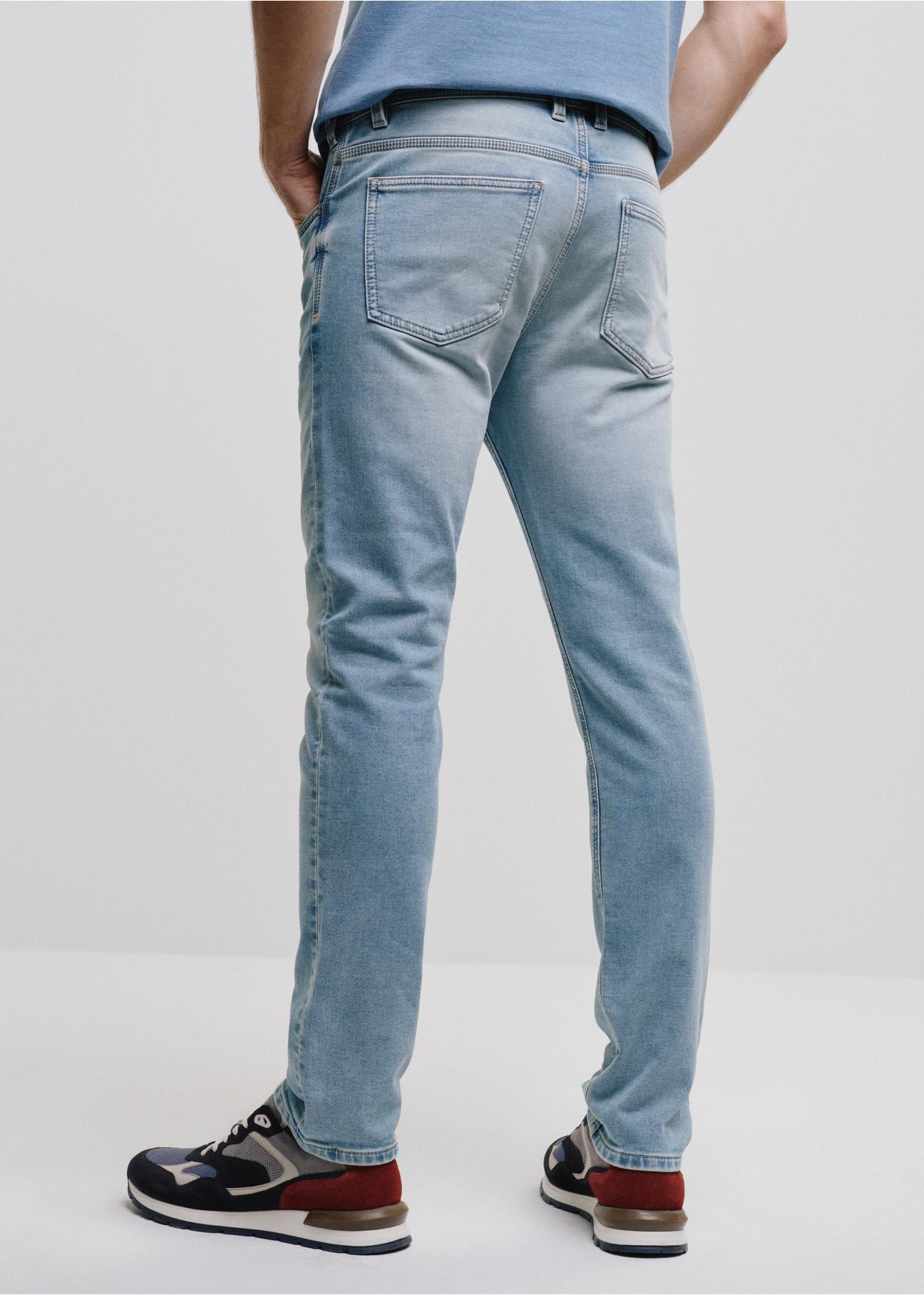Niebieskie spodnie jeansowe męskie JEAMT-0021-61(W24)