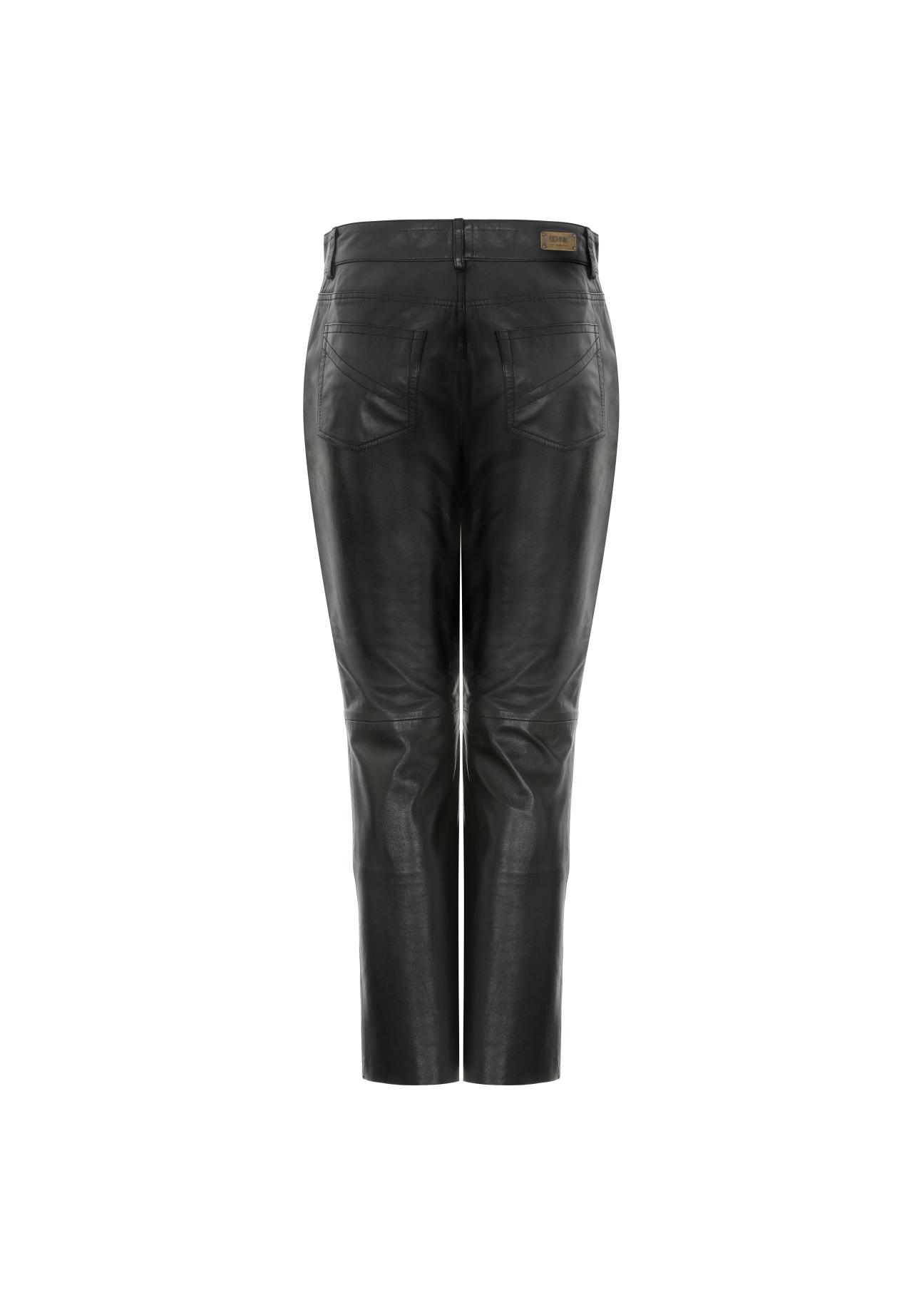 Spodnie czarne skórzane damskie SPODS-0026-5491(Z21)