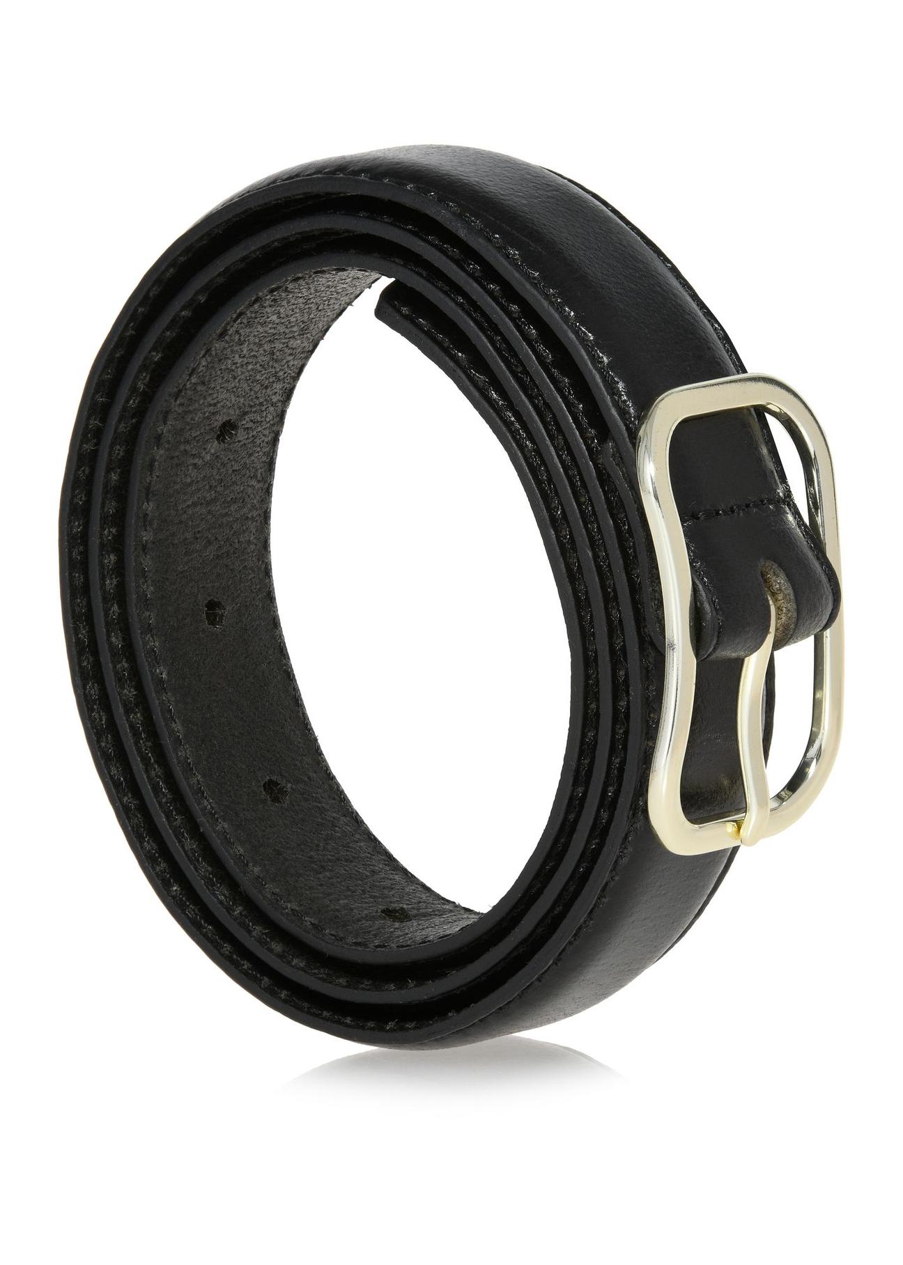 Black leather women's belt PASDS-0317-99(Z24)-01