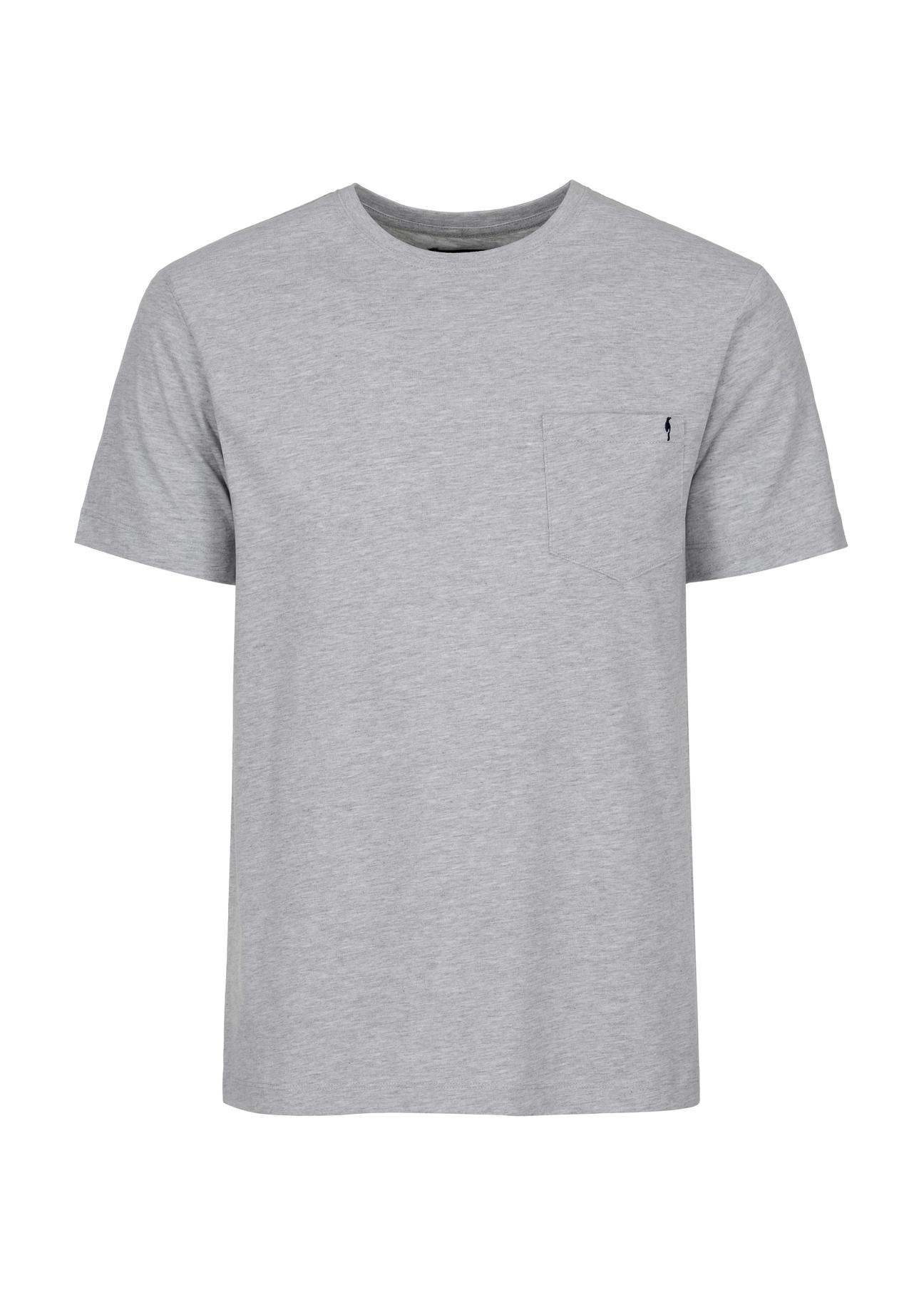 Szary basic T-shirt męski TSHMT-0097-91(W23)-03