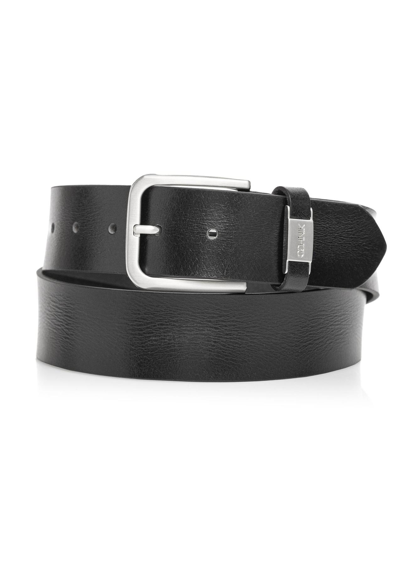 Navy blue leather men's belt PASMS-0129-69(Z24)