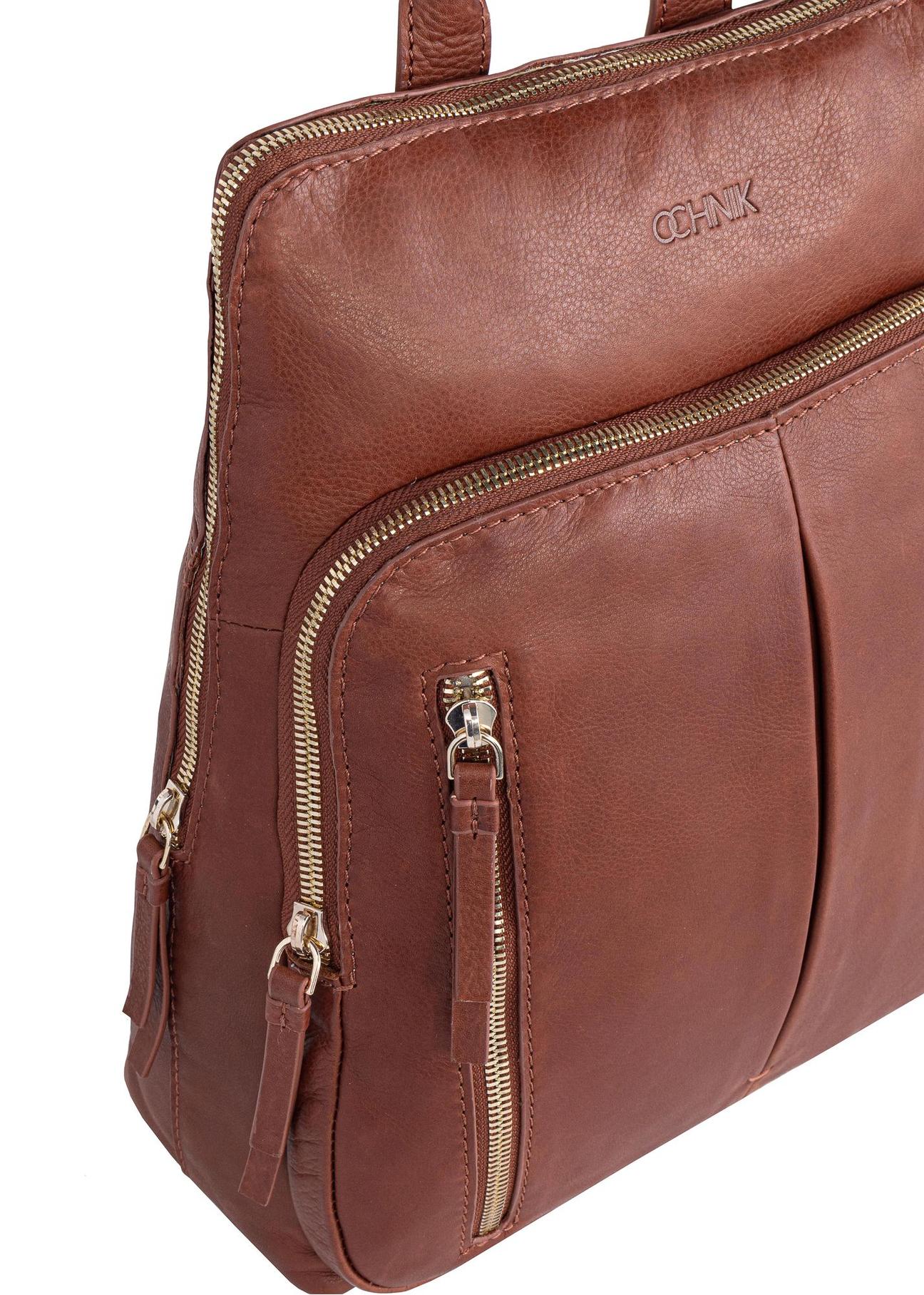 Brązowy skórzany plecak damski TORES-0988-89(W24)