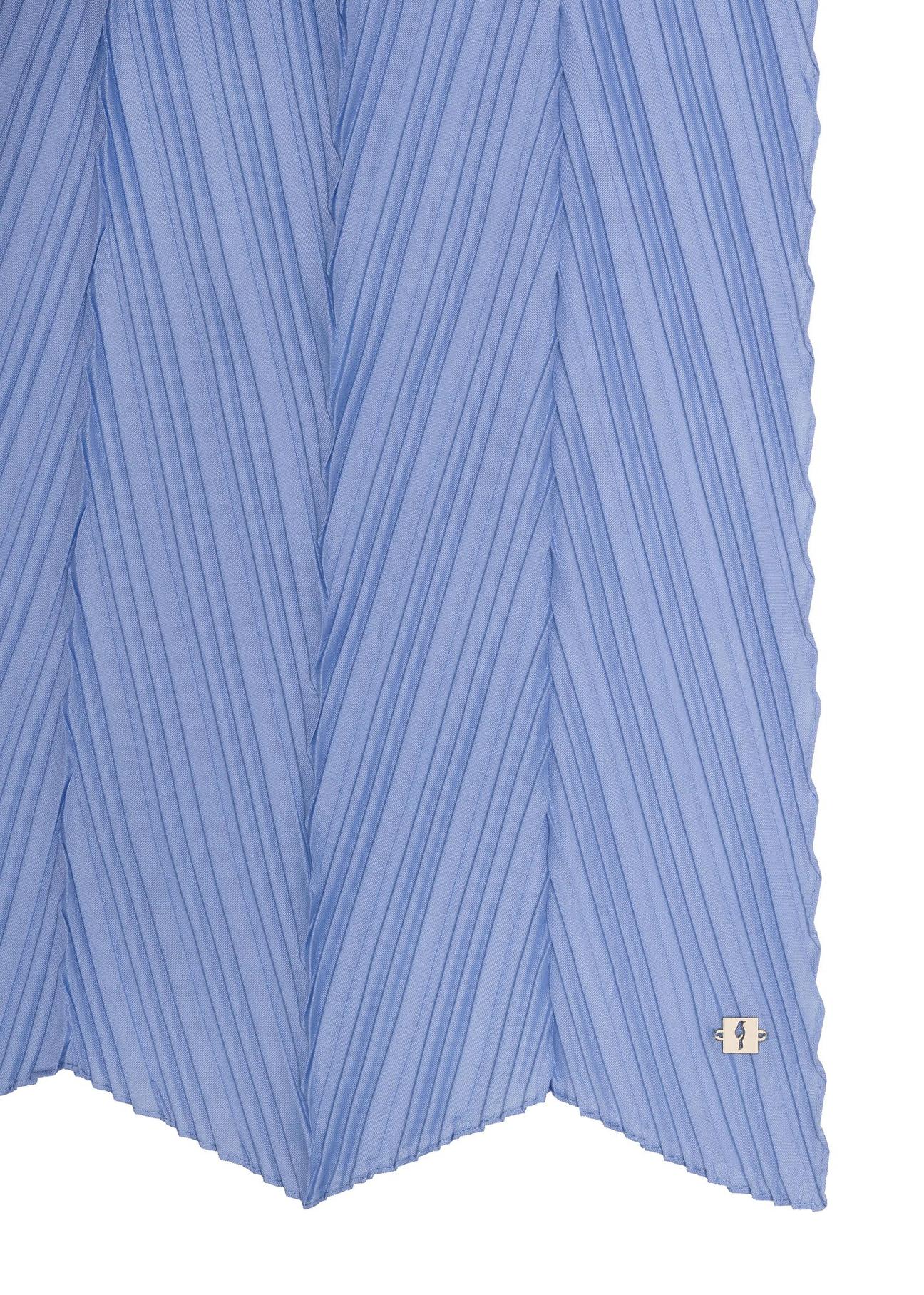 Niebieski szalik damski z marszczeniem SZADT-0157-60(W23)