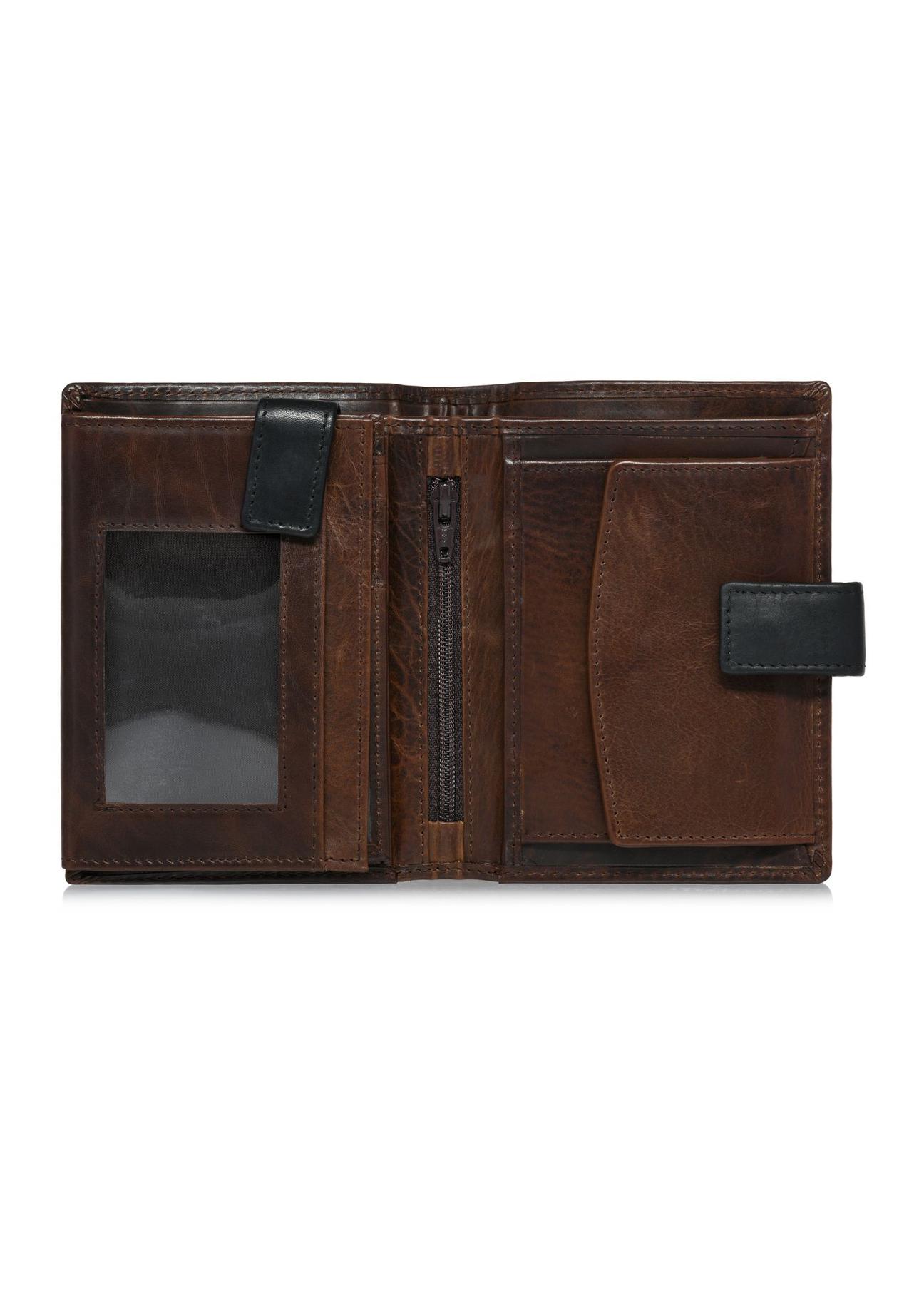 Brown large men's leather wallet PORMS-0613-89(Z24)-04