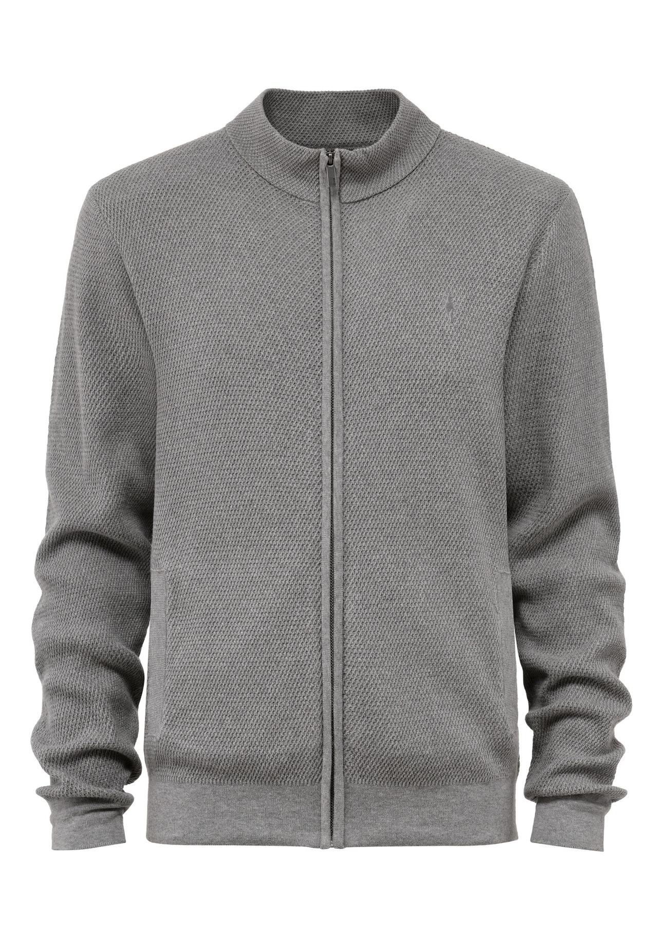 Gray men's sweater with zipper SWEMT-0137-91(Z24) pic. 4