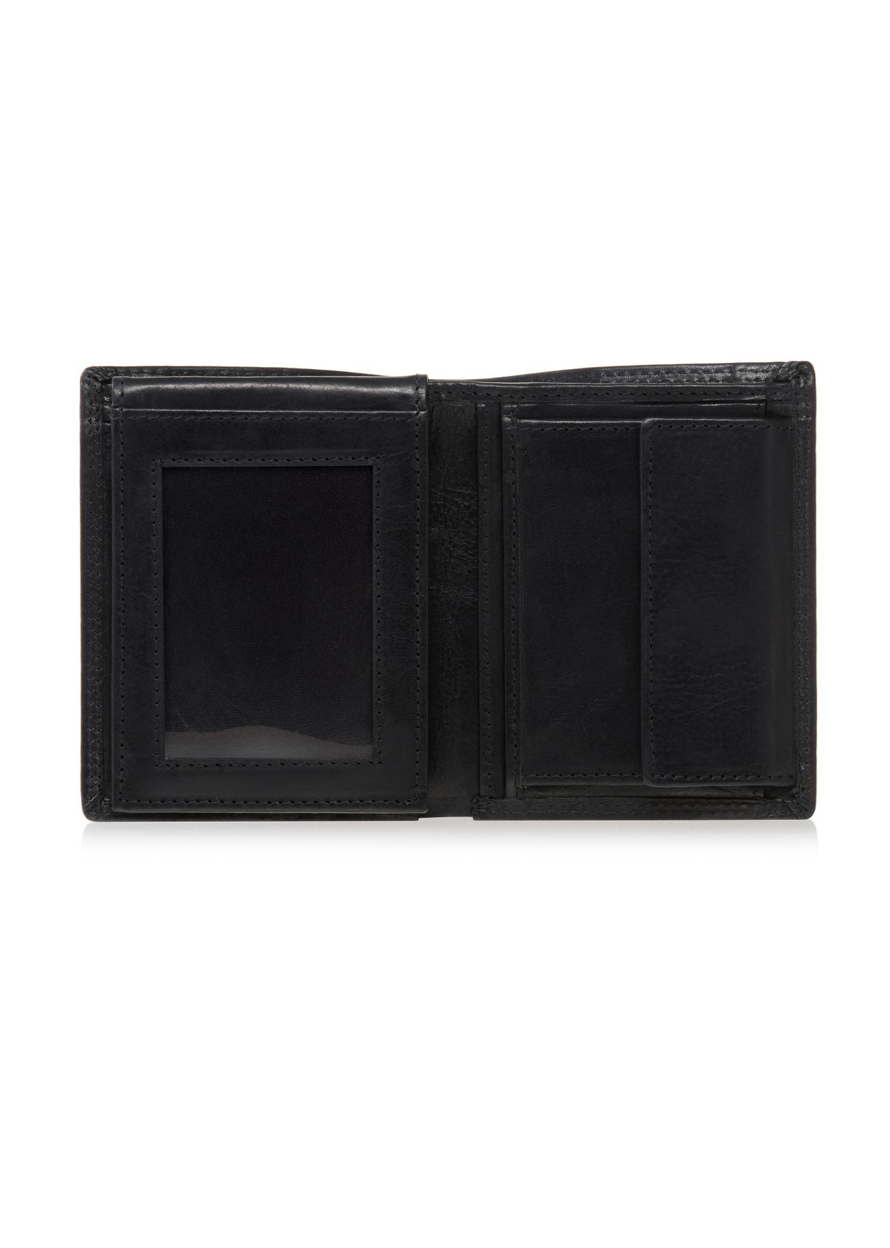 Czarny skórzany portfel męski PORMS-0464A-99(W23)