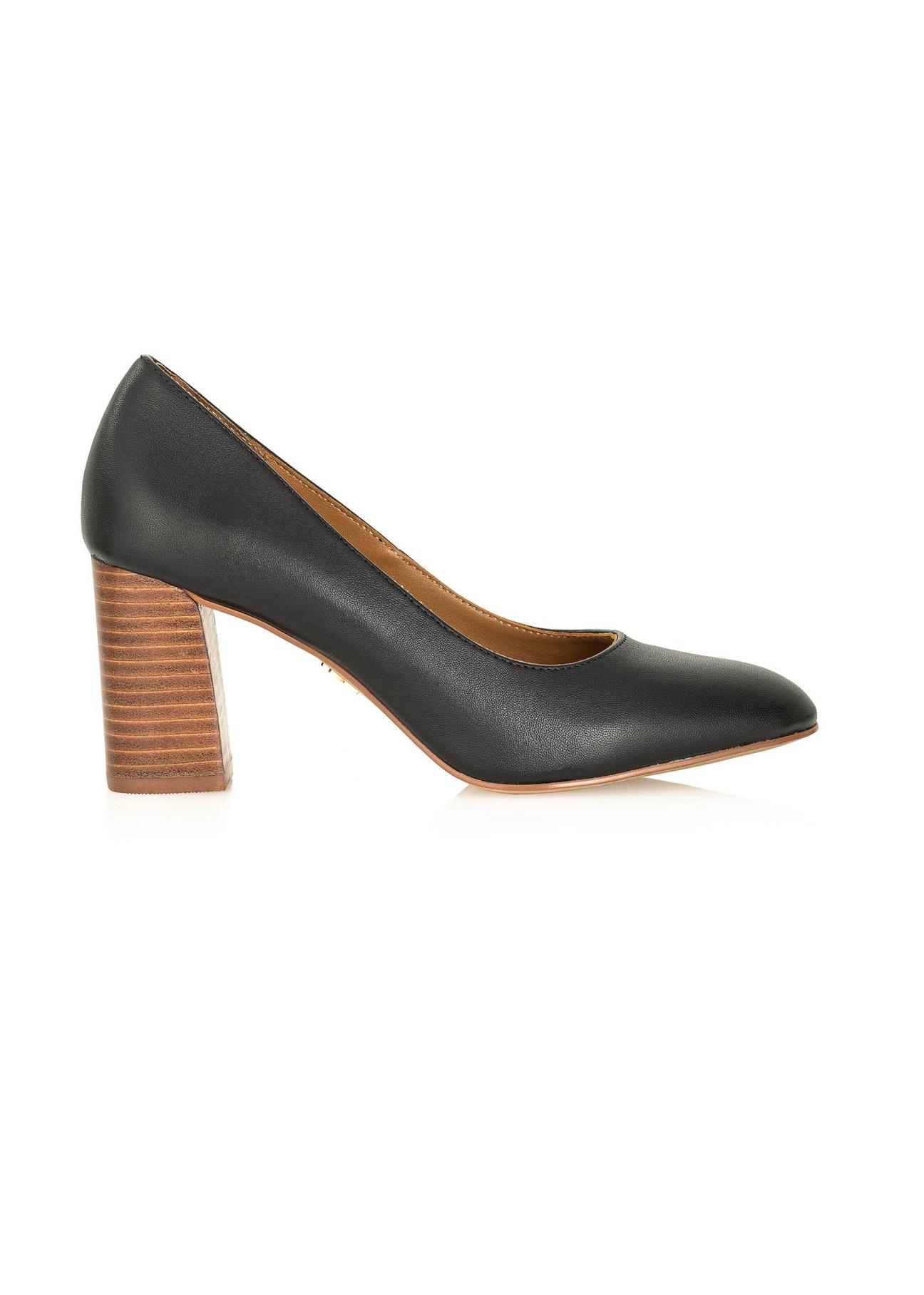 Black women's pumps made of natural leather BUTYD-1129-99(Z24)-04