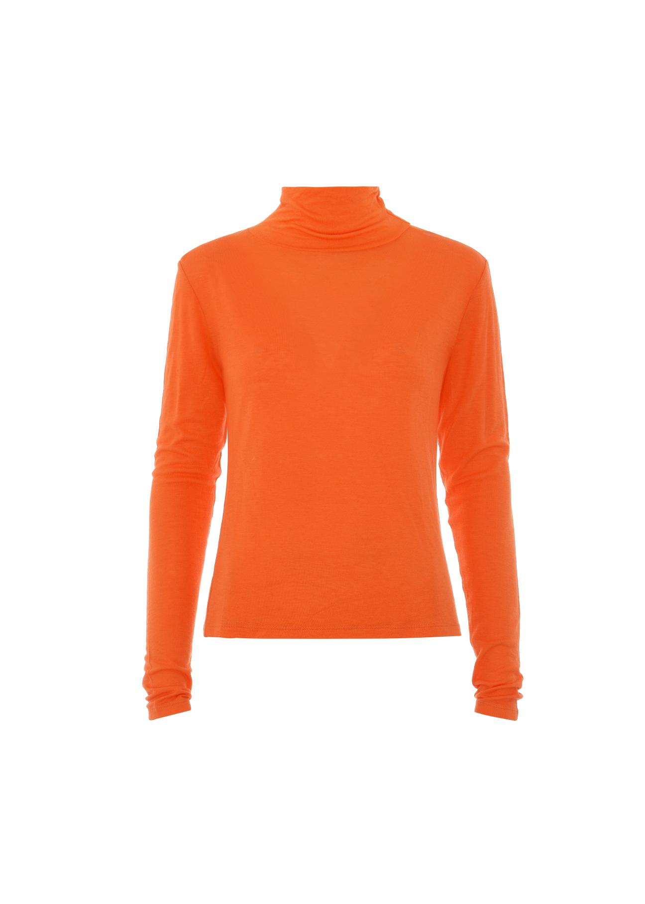Pomarańczowa bluzka damska z półgolfem BLUDT-0111-30(Z20)