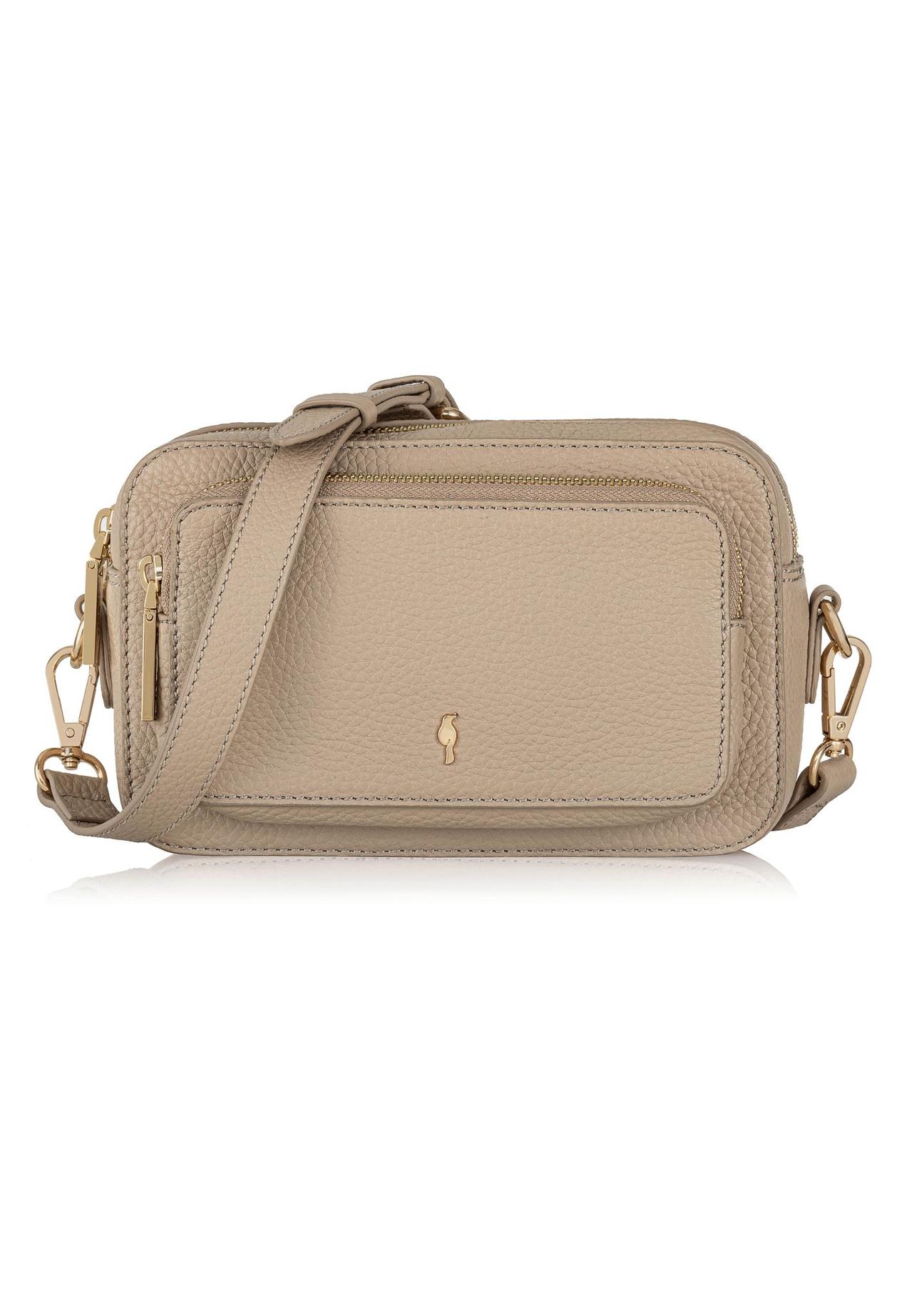 Small beige leather women's handbag TORES-1036-81(Z24)-02