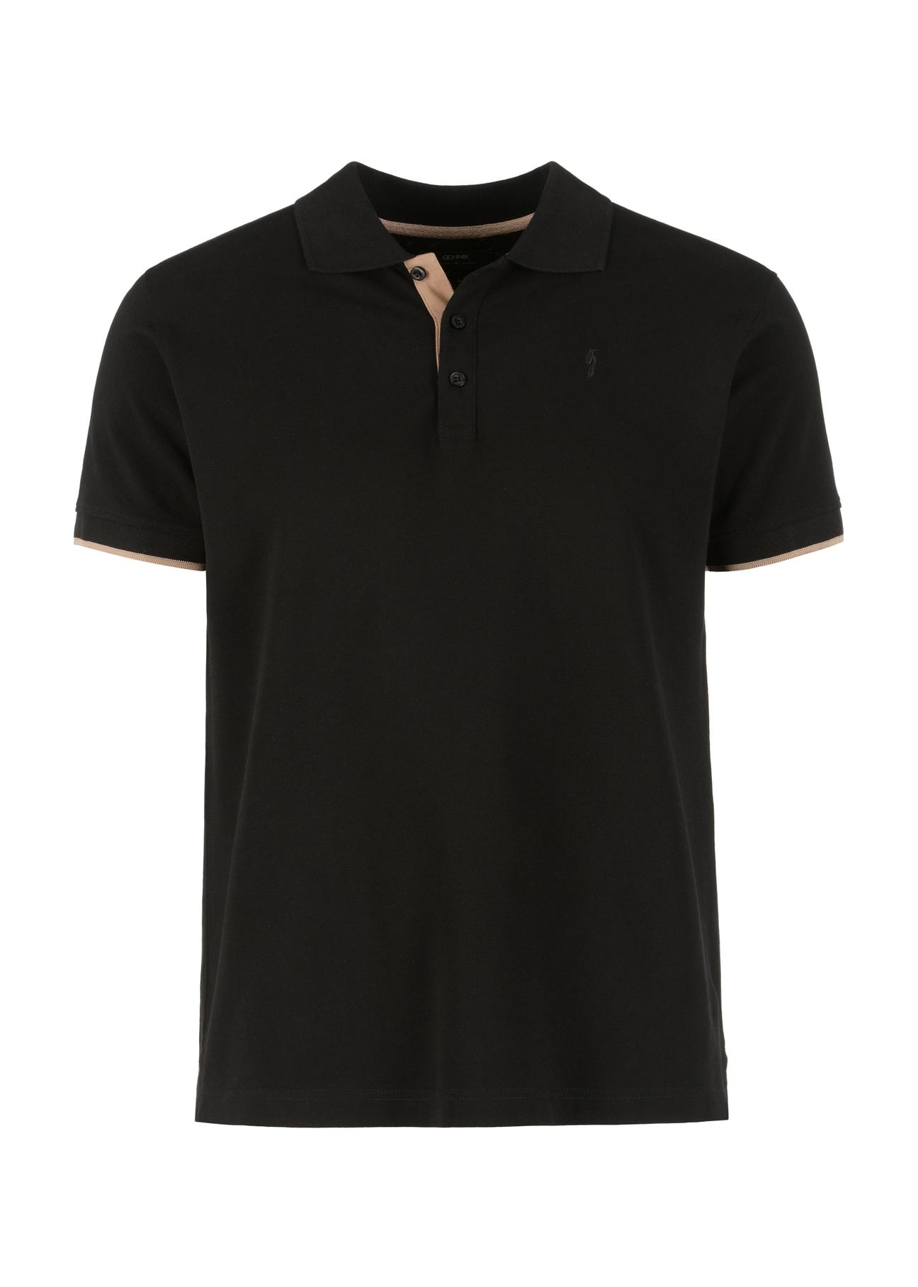 Czarna koszulka polo męska POLMT-0045A-99(W24)