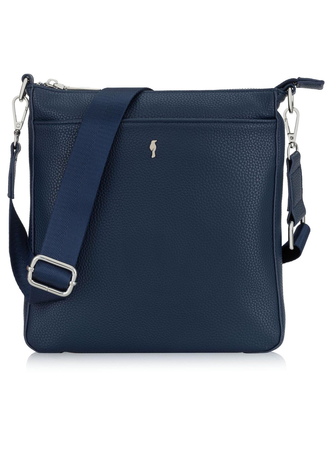 Navy blue women's handbag with pocket TOREC-0708-69(Z24)-01