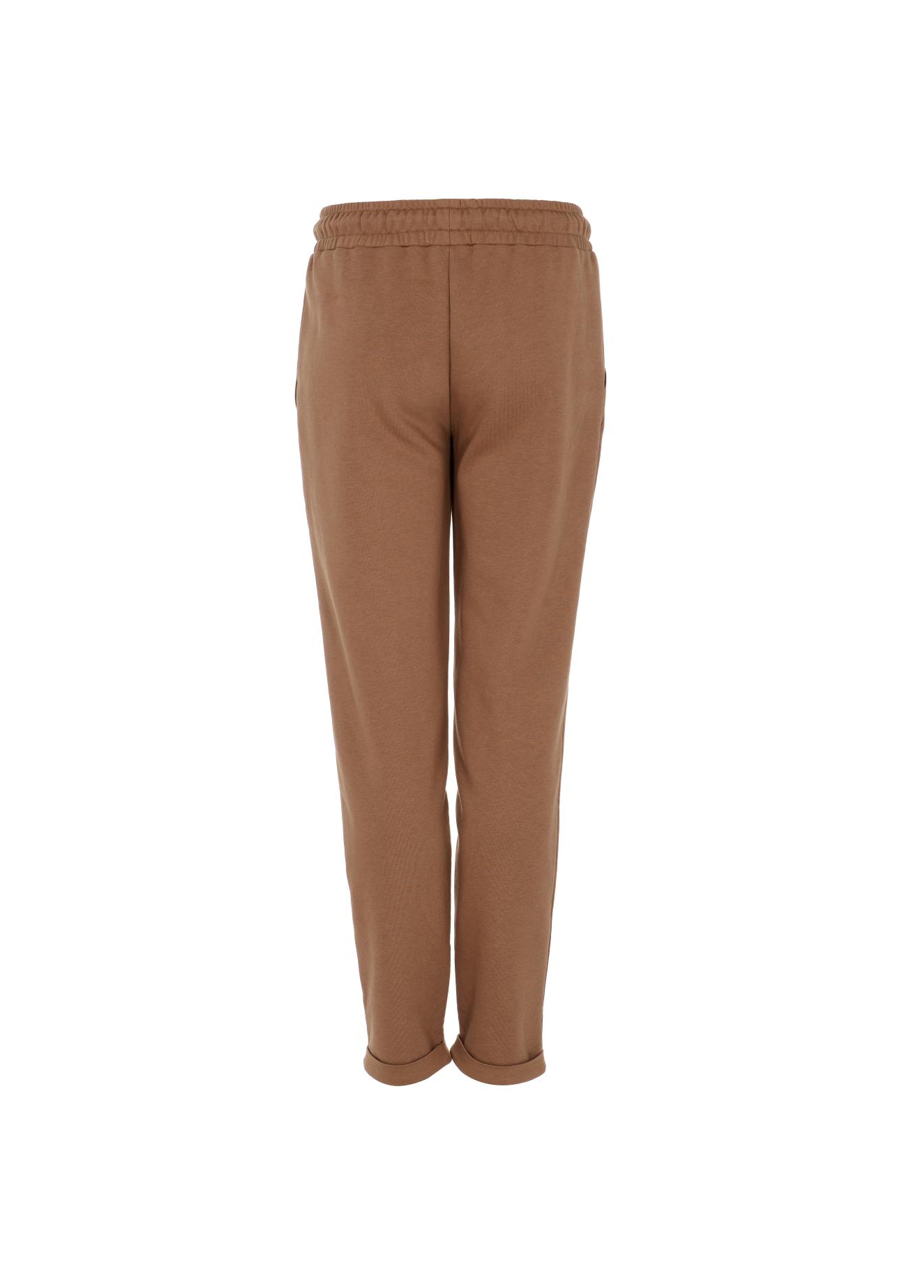 Brązowe spodnie dresowe damskie SPODT-0065-81(Z22)