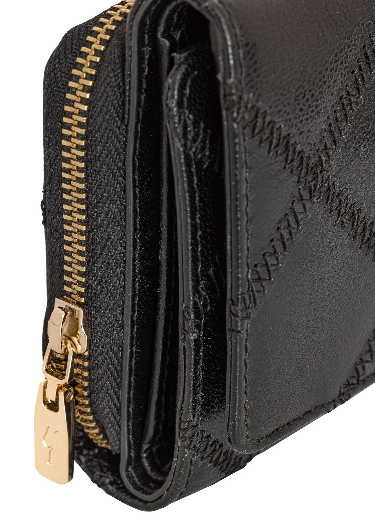 Black Quilted Leather Women's Wallet PORES-0939-99(Z24)-07