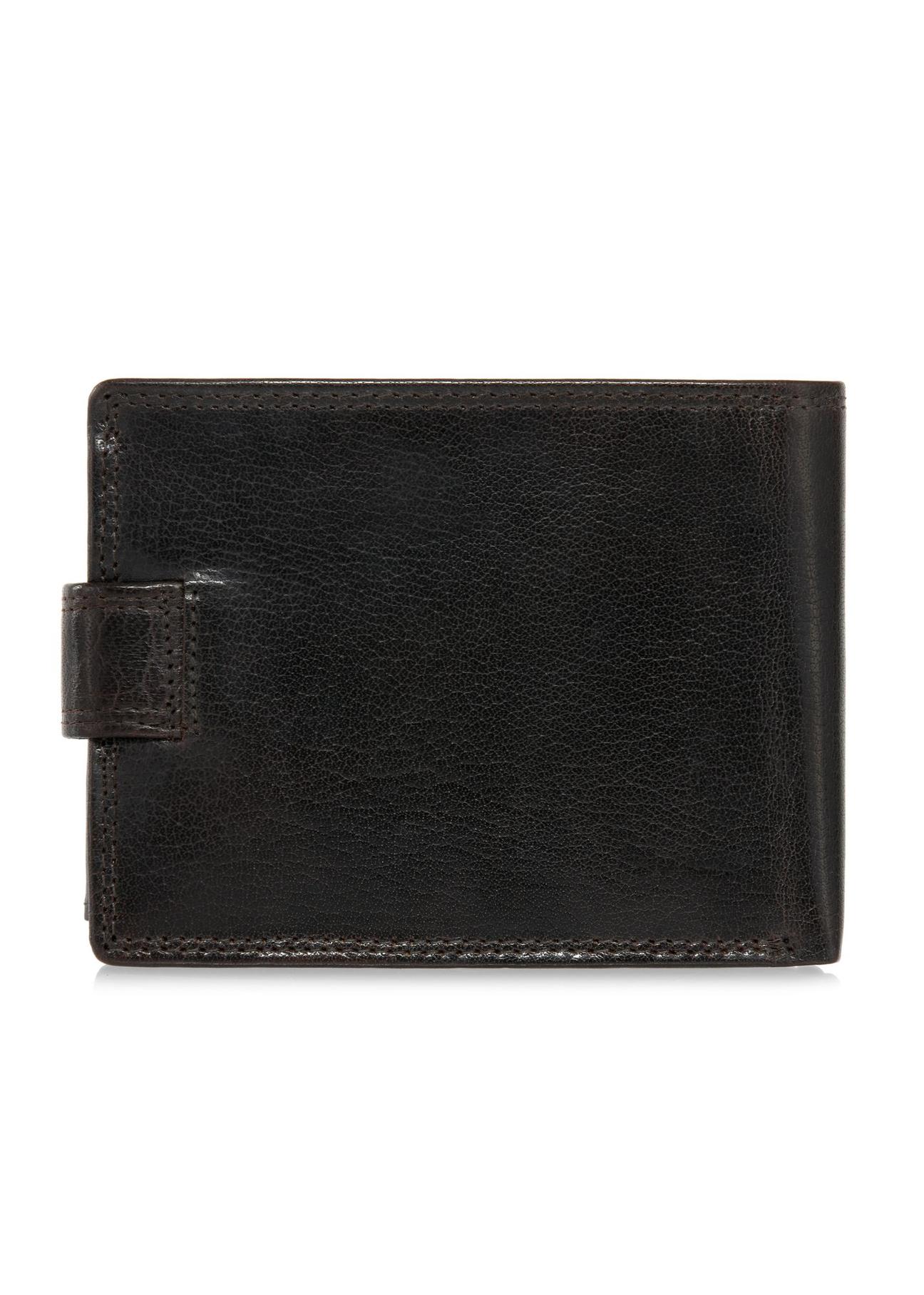 Skórzany zapinany brązowy portfel męski PORMS-0553-89(W24)