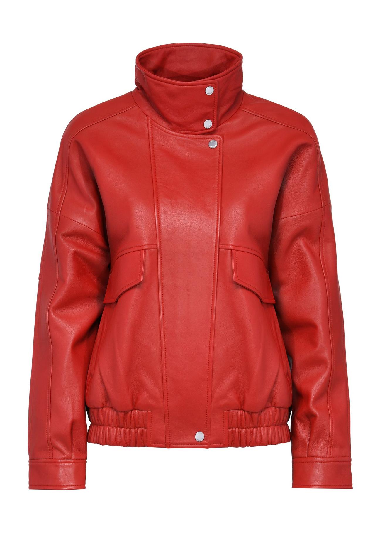 Red women's leather jacket KURDS-0488-2630(Z24)