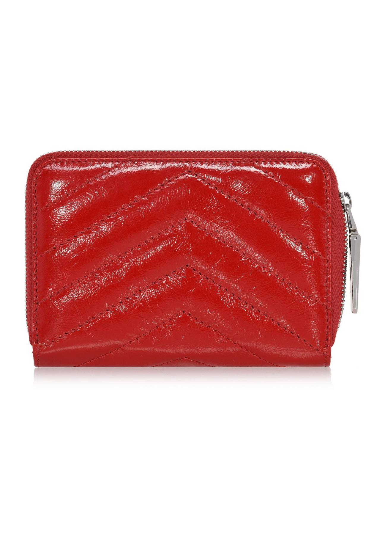 Red leather medium women's wallet PORES-0942-41(Z24)-03