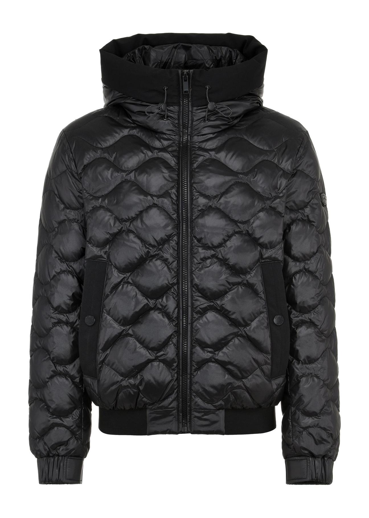 Men's black quilted winter jacket KURMT-0334-99(Z24) pic. 1