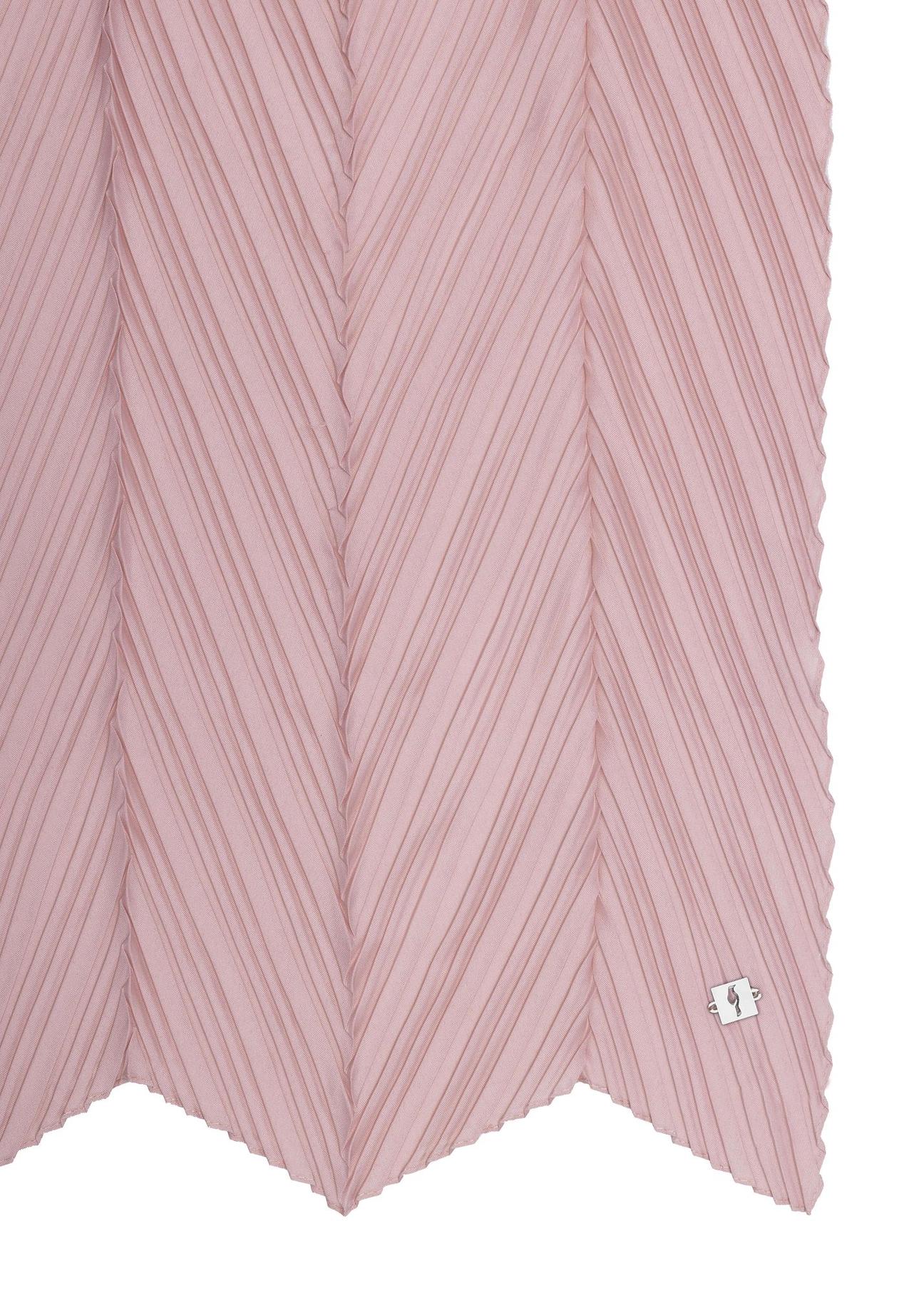 Różowy szalik damski z marszczeniem SZADT-0157-34(W23)