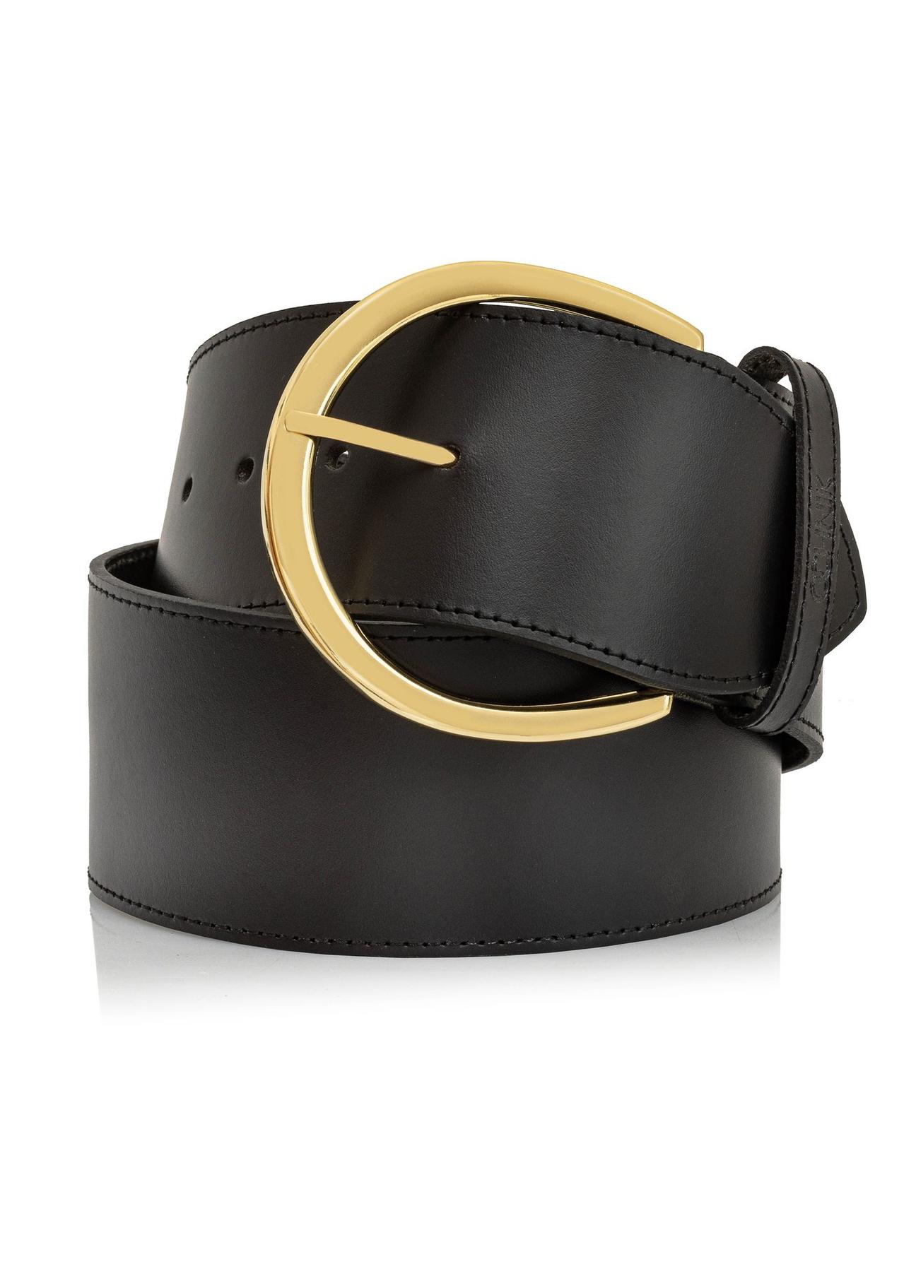 Black leather women's belt PASDS-0311-99(Z24)-03