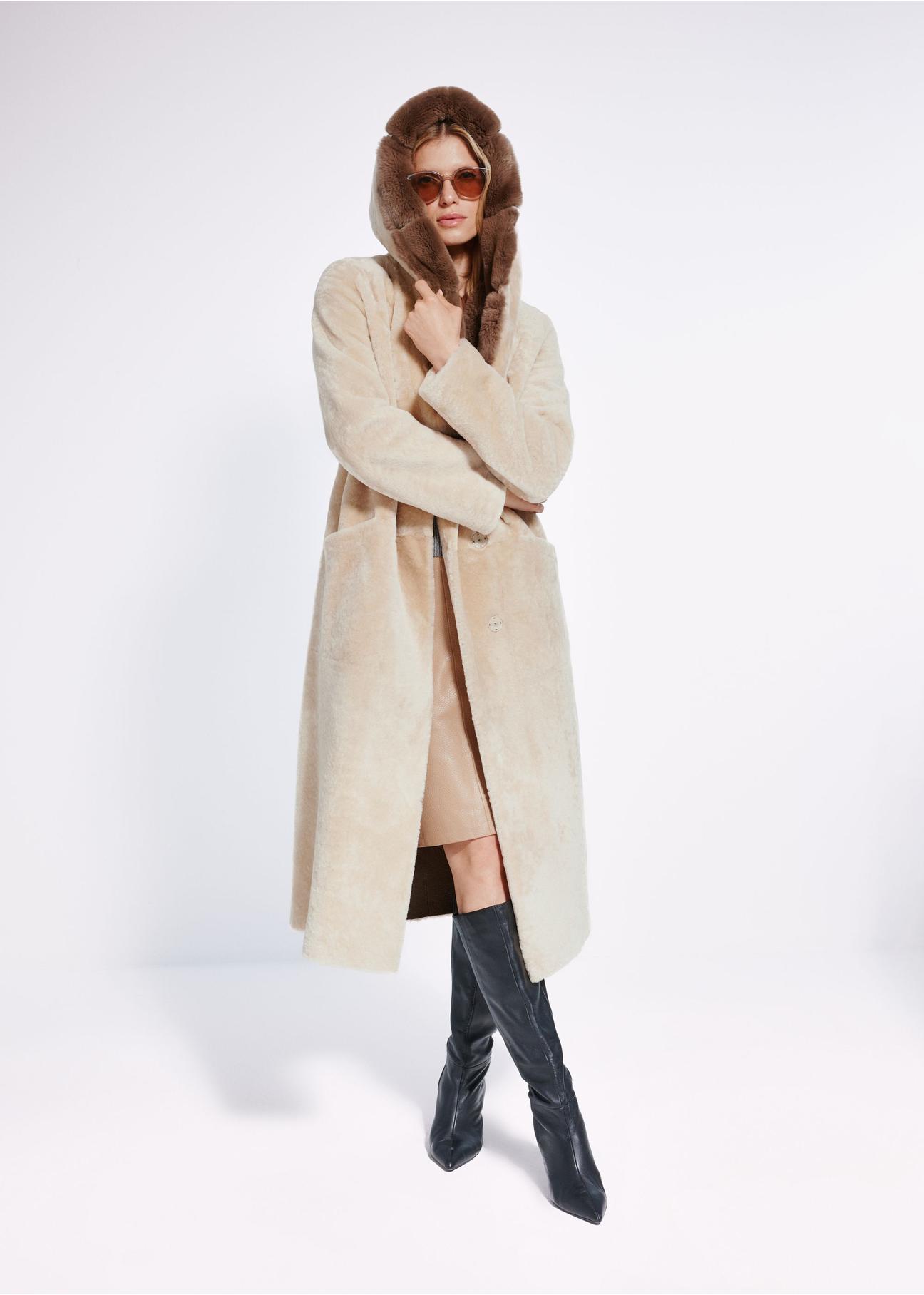 Leather double-sided women's sheepskin coat KOZDS-0082-5490(Z24)-04