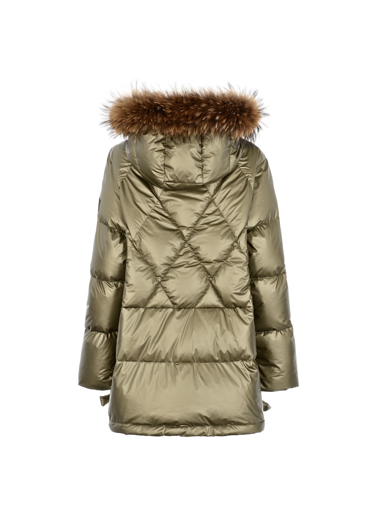 Krótka kurtka zimowa damska z kapturem KURDT-0339-57(Z22)
