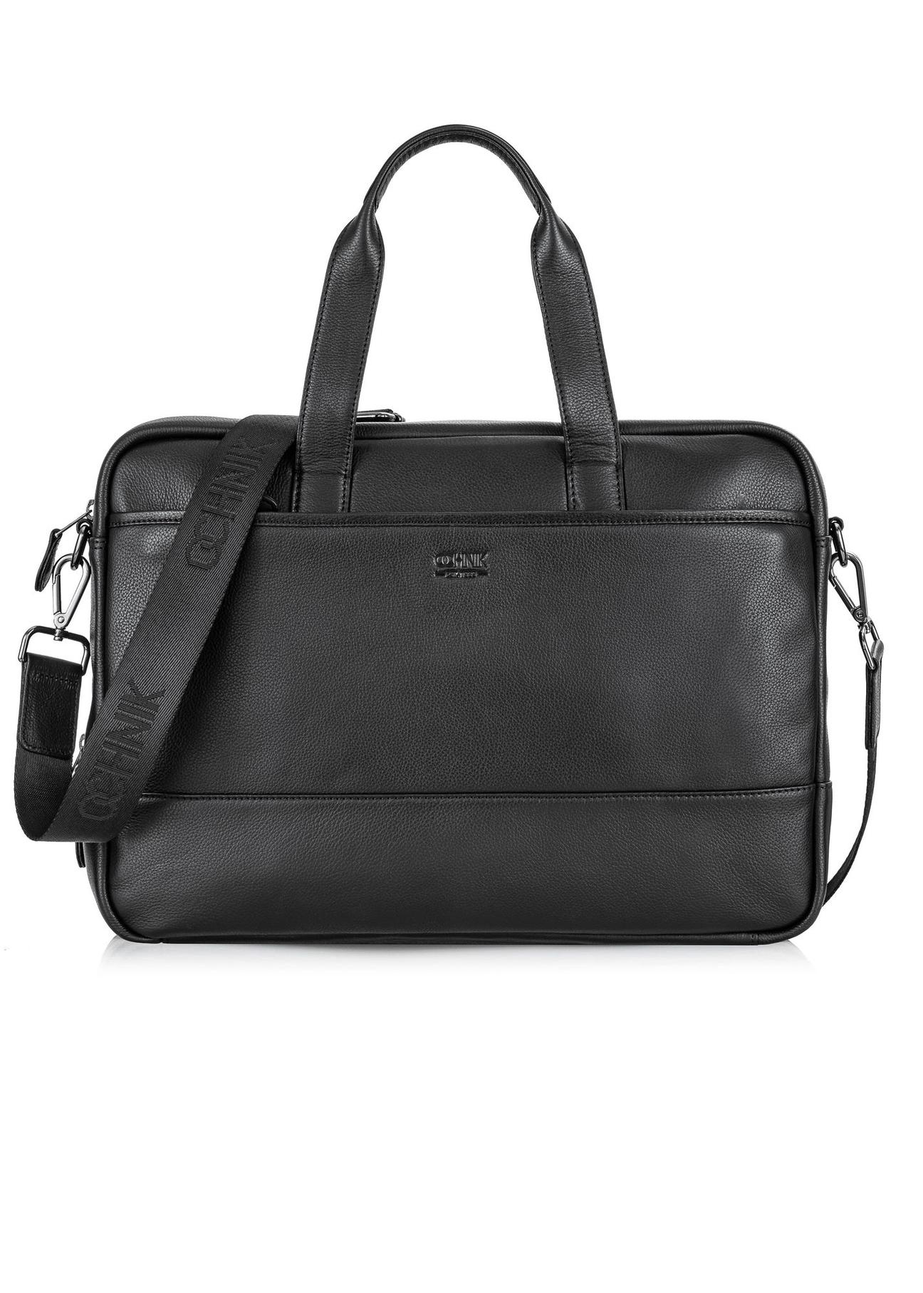 Men's black leather briefcase TORMS-0015C-99(Z24)-02