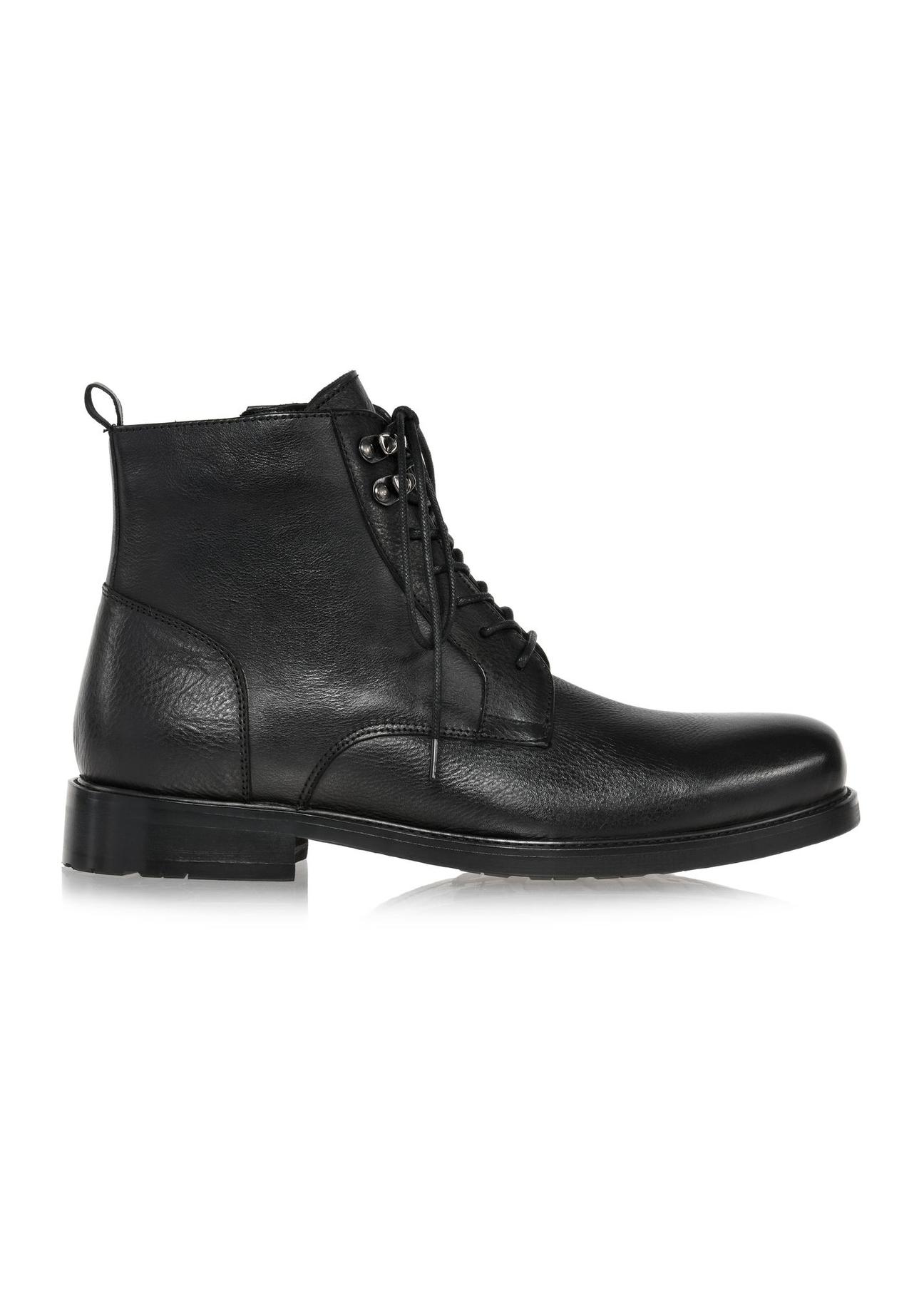 Black leather men's boots BUTYM-0469-99(Z24)-03