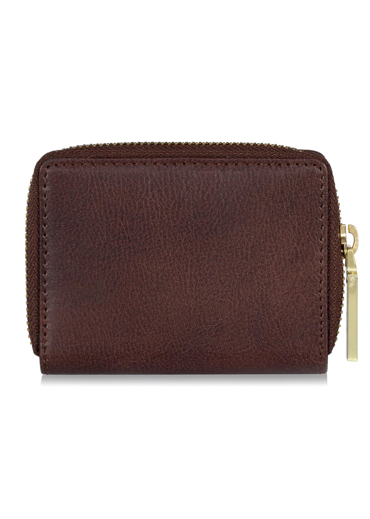 Mały brązowy skórzany portfel damski PORES-0810A-88(Z23)