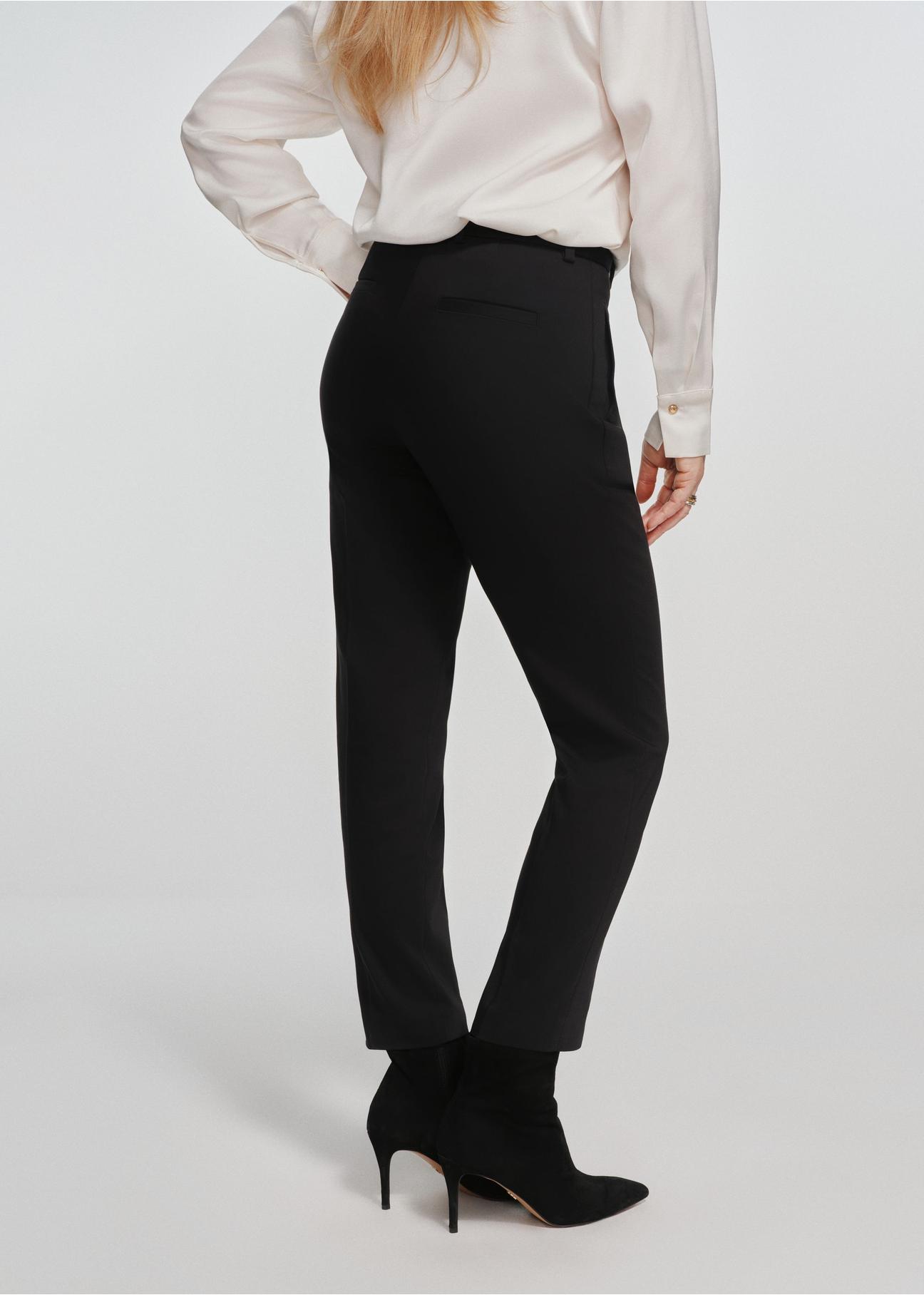 Black women's trousers with a crease SPODT-0095-99(Z24) pic. 1