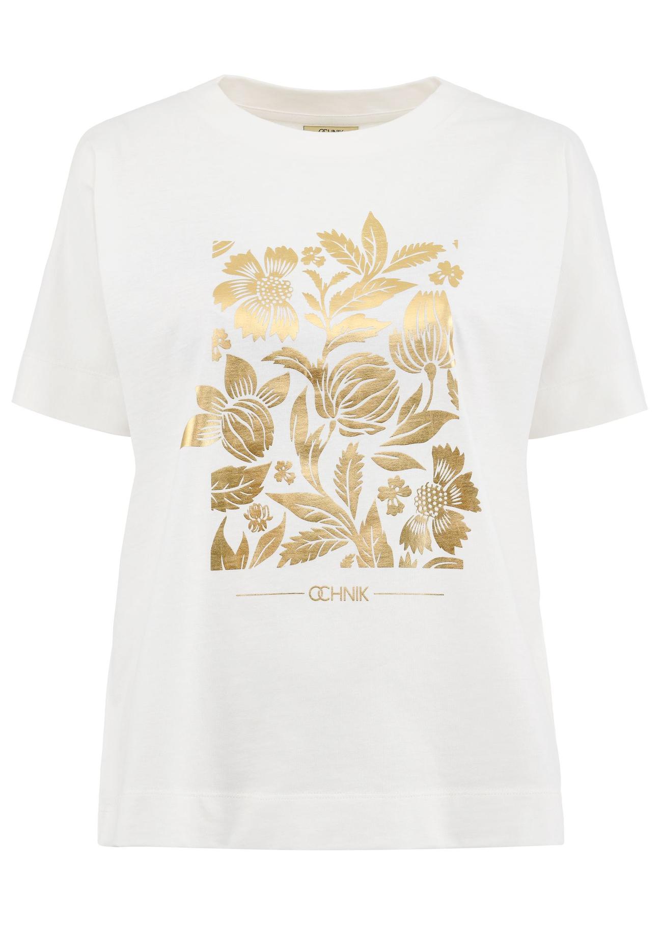 White women's t-shirt with floral print TSHDT-0132-12(Z24)-01