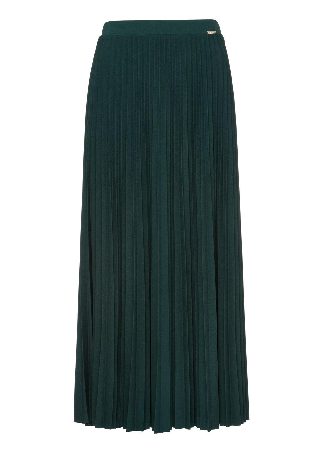 Dark green women's pleated skirt SPCDT-0096-54(Z24)-04