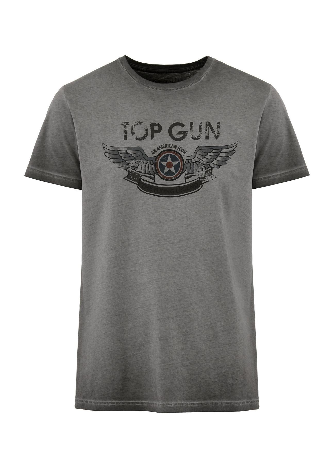 Grey men's cotton t-shirt TOP GUN TSHMT-0116-91(Z24)