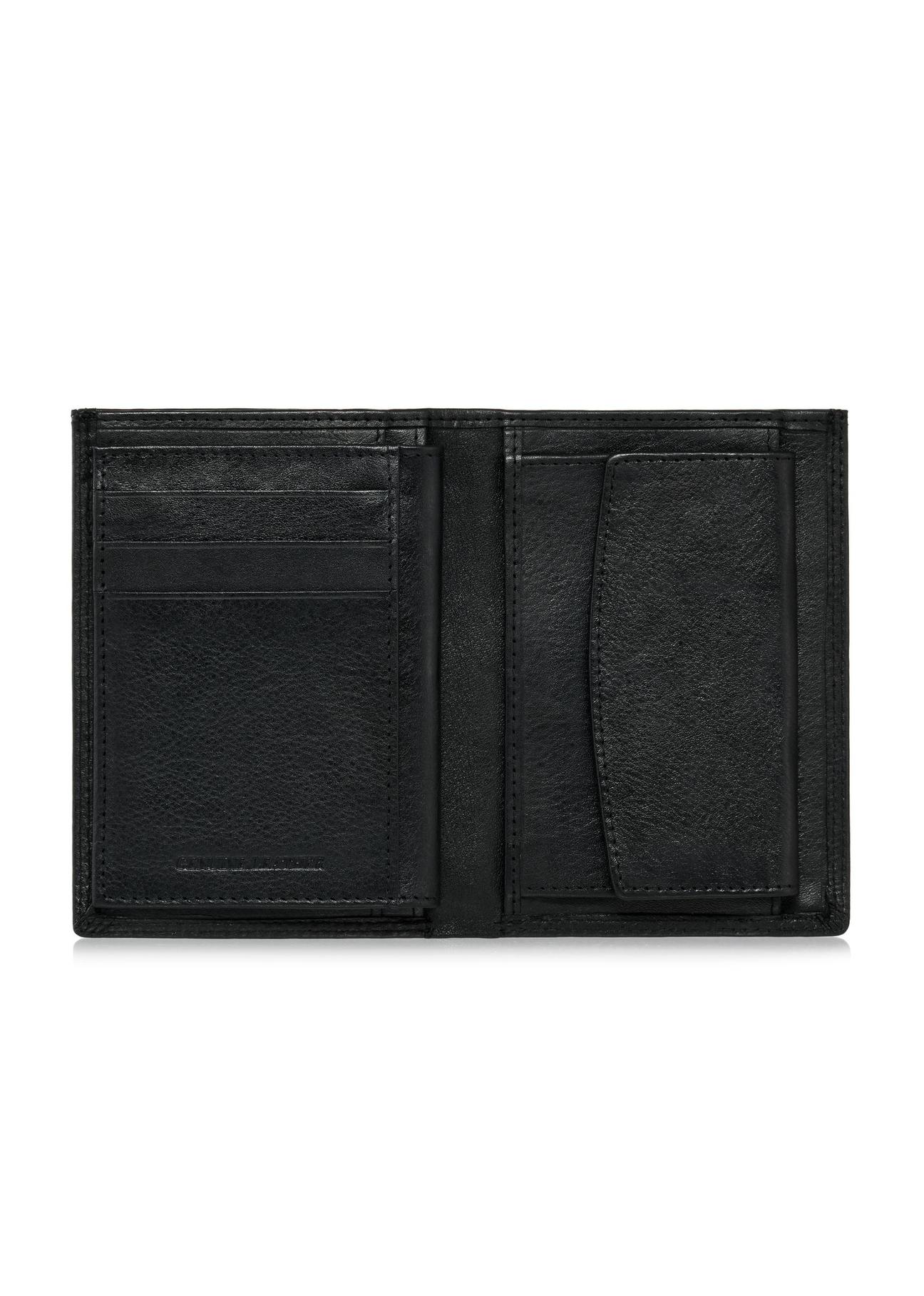 Czarny skórzany niezapinany portfel męski PORMS-0550-99(W24)
