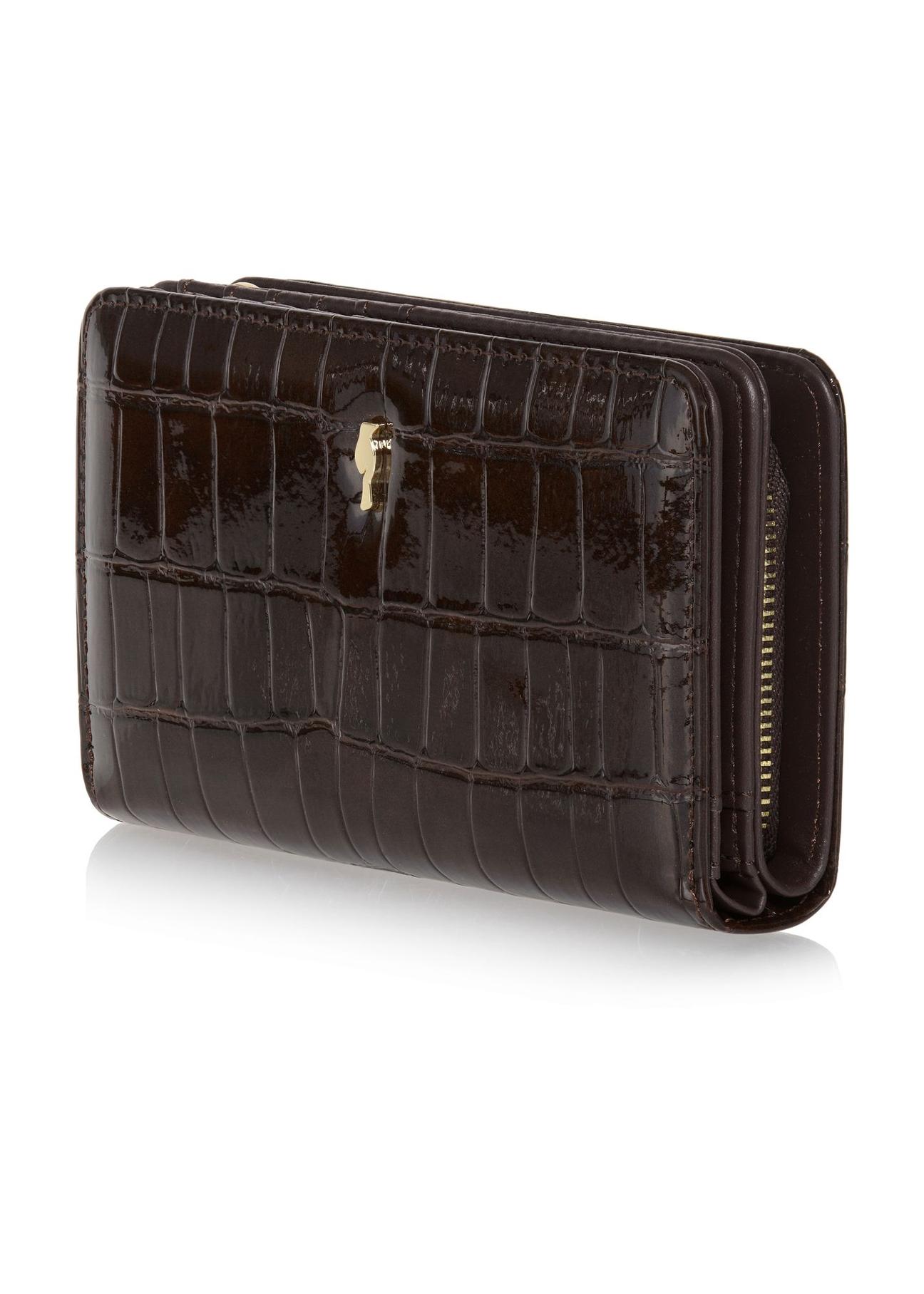 Brown croco women's wallet POREC-0353-90(Z24)-02