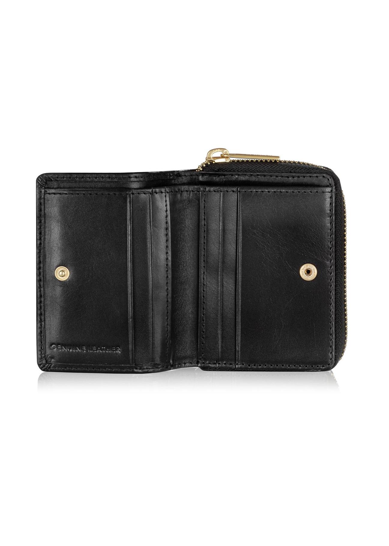 Skórzany czarny portfel damski PORES-0906-99(W24)