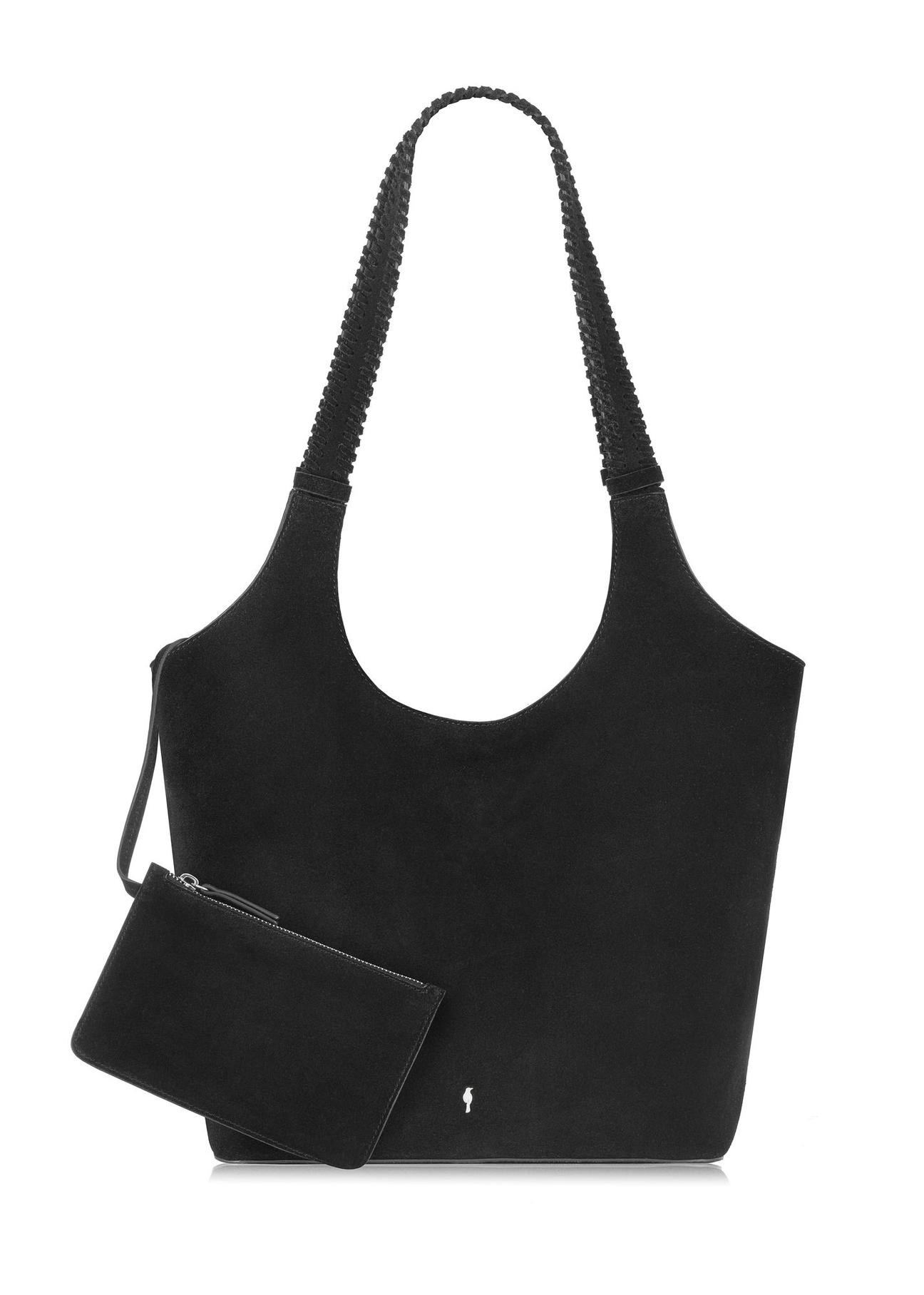 Black suede women's shopper bag TORES-1028-99(Z24) pic. 3