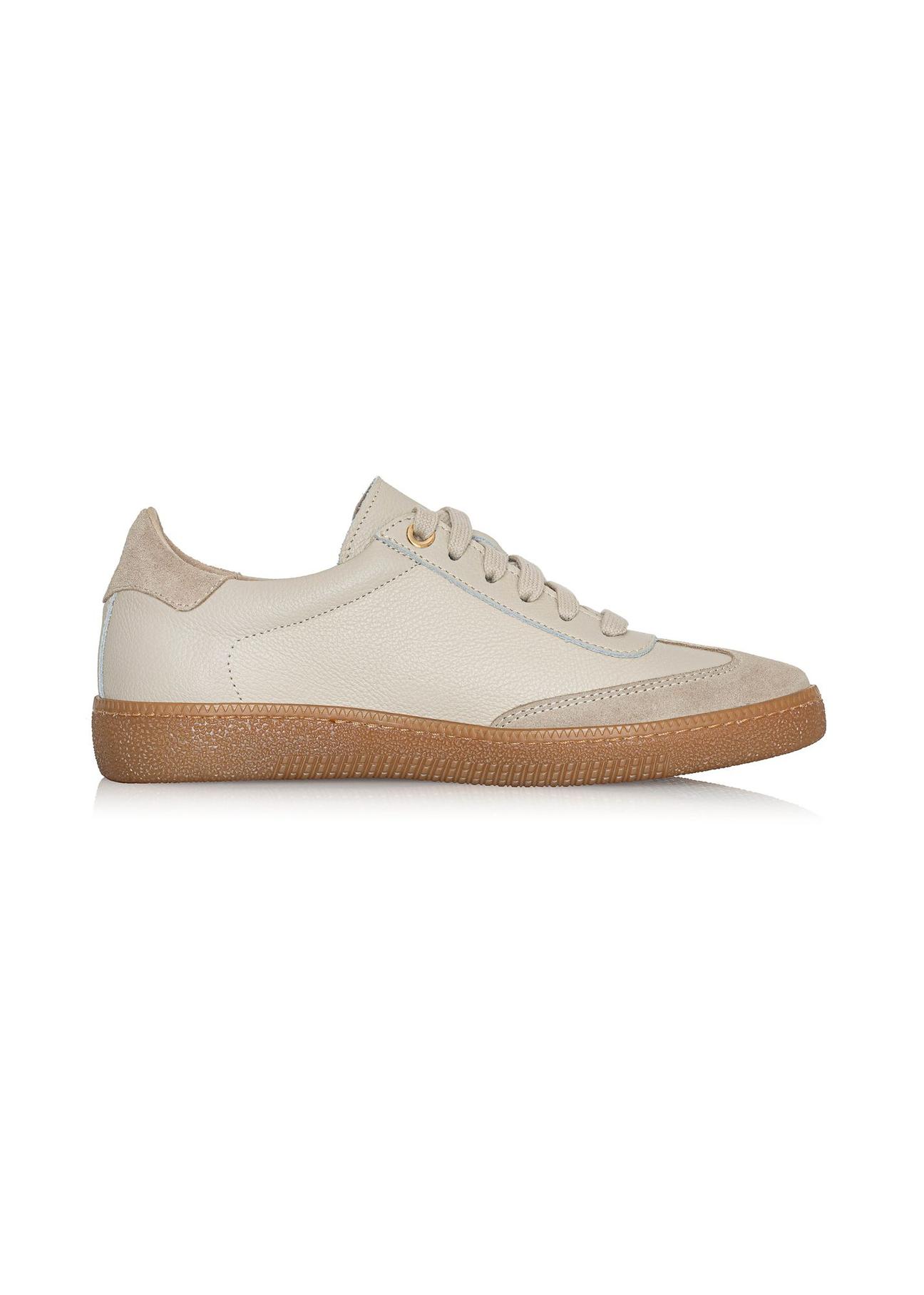 Beige leather women's sneakers BUTYD-1143-81(Z24) photo 2